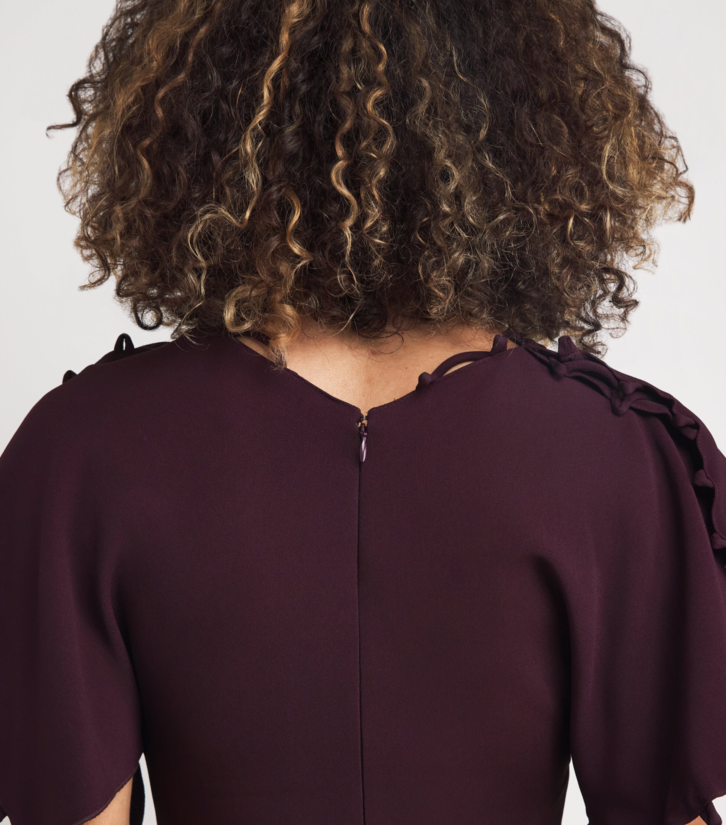 Satin Rouleaux Midi Dress 2757 MERLOT Image 6