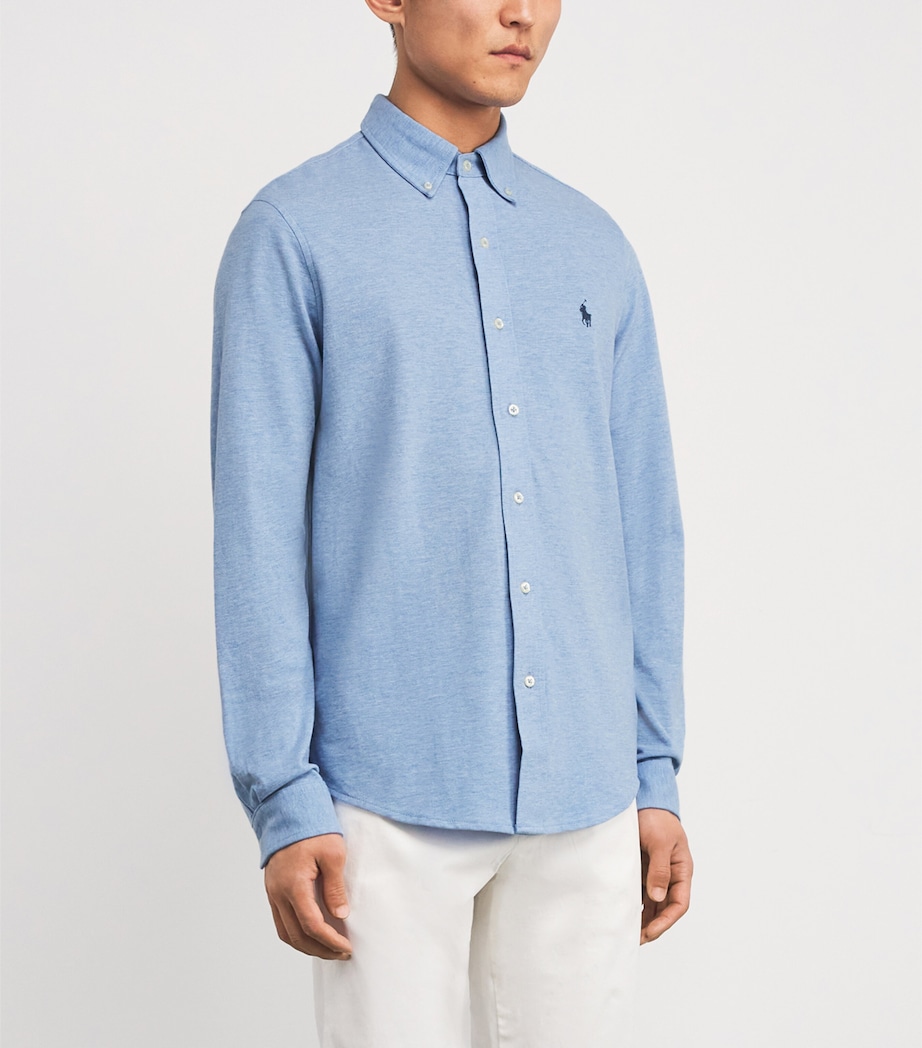 Cotton Featherweight Mesh Shirt BLUE Image 3