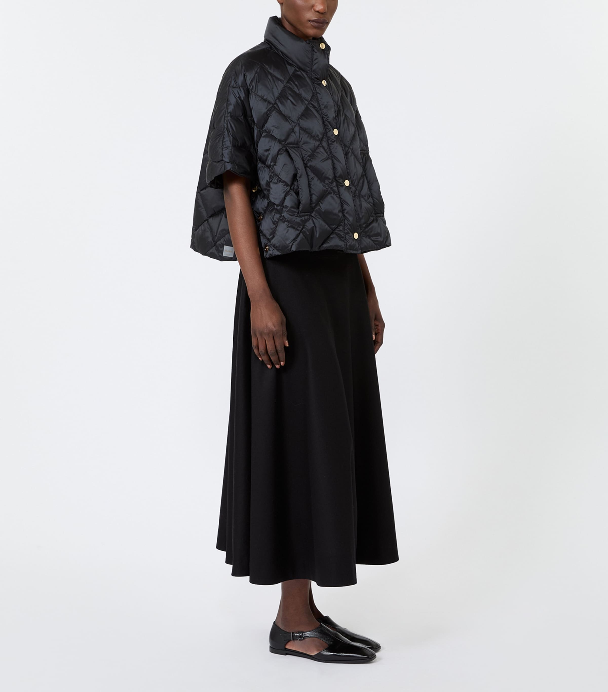 Max Mara Womens Padded Quilted Cape Black Image 2