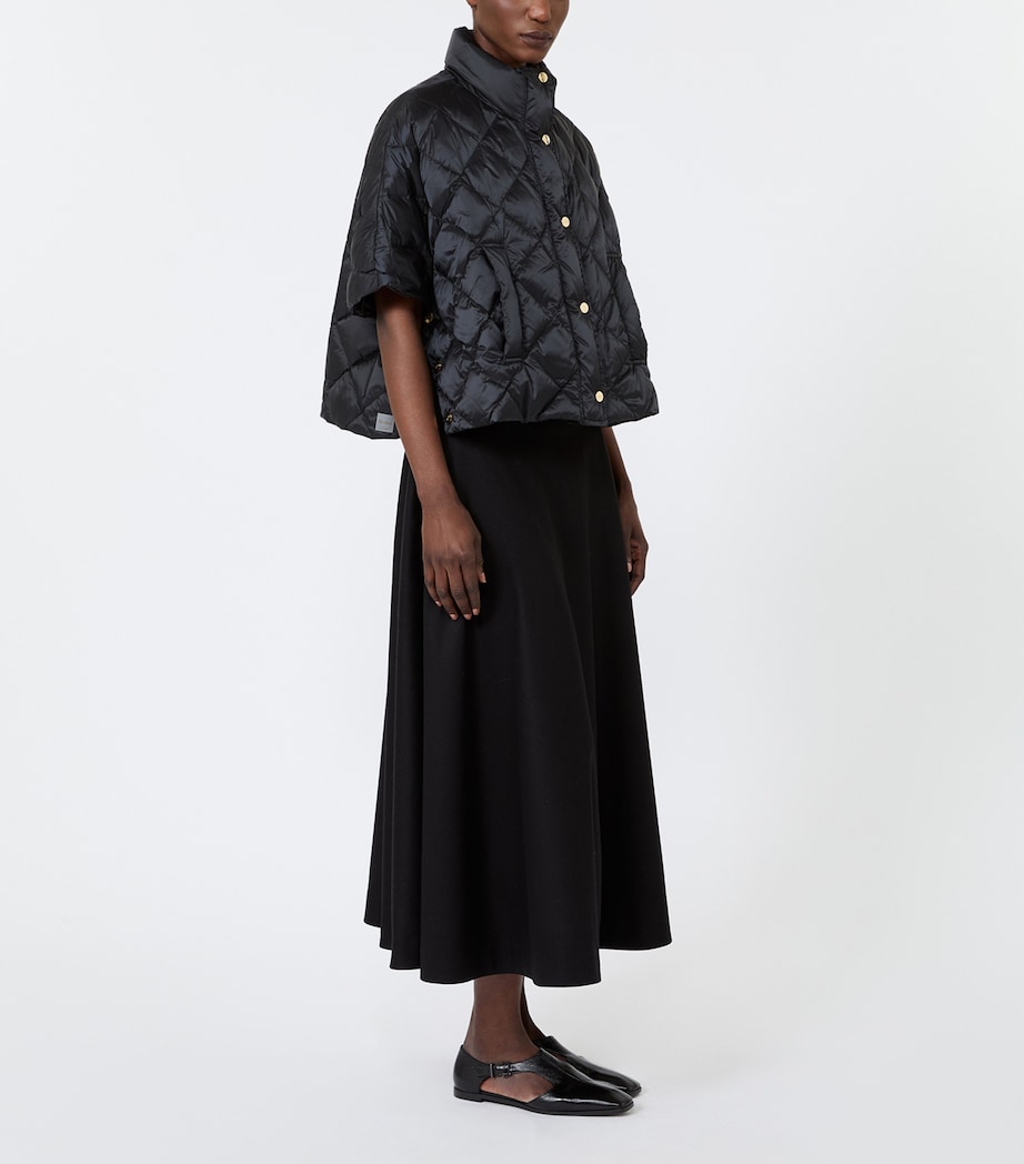 Max Mara Womens Padded Quilted Cape Black Image 2