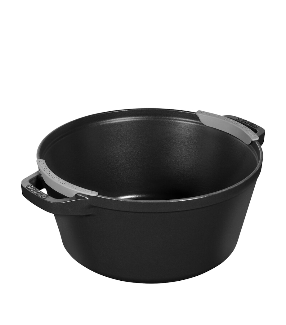 2-Piece Round Stackable Cocotte Set BLACK Image 2