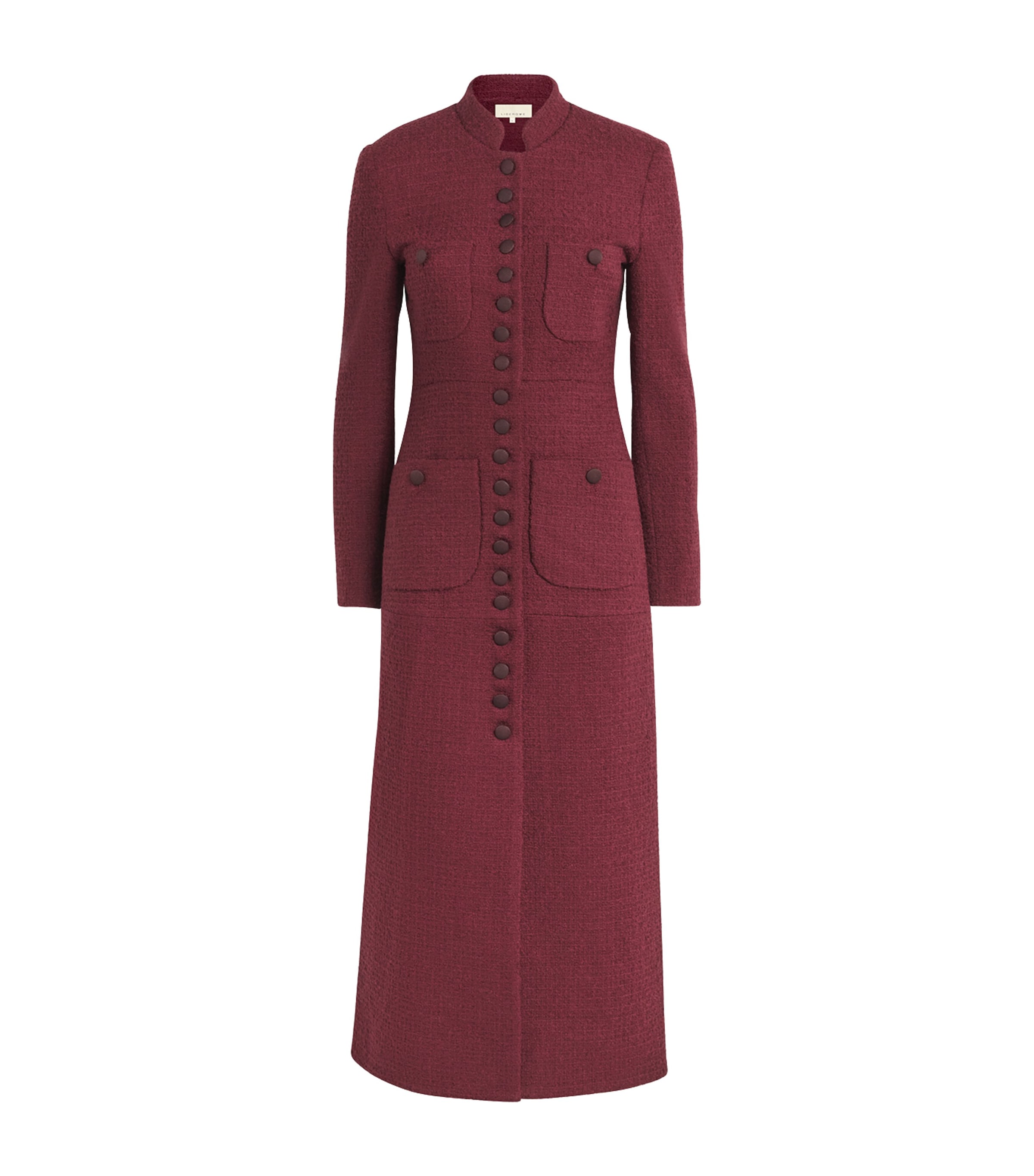 Liberowe Wool-blend Imperial Coat In Burgundy
