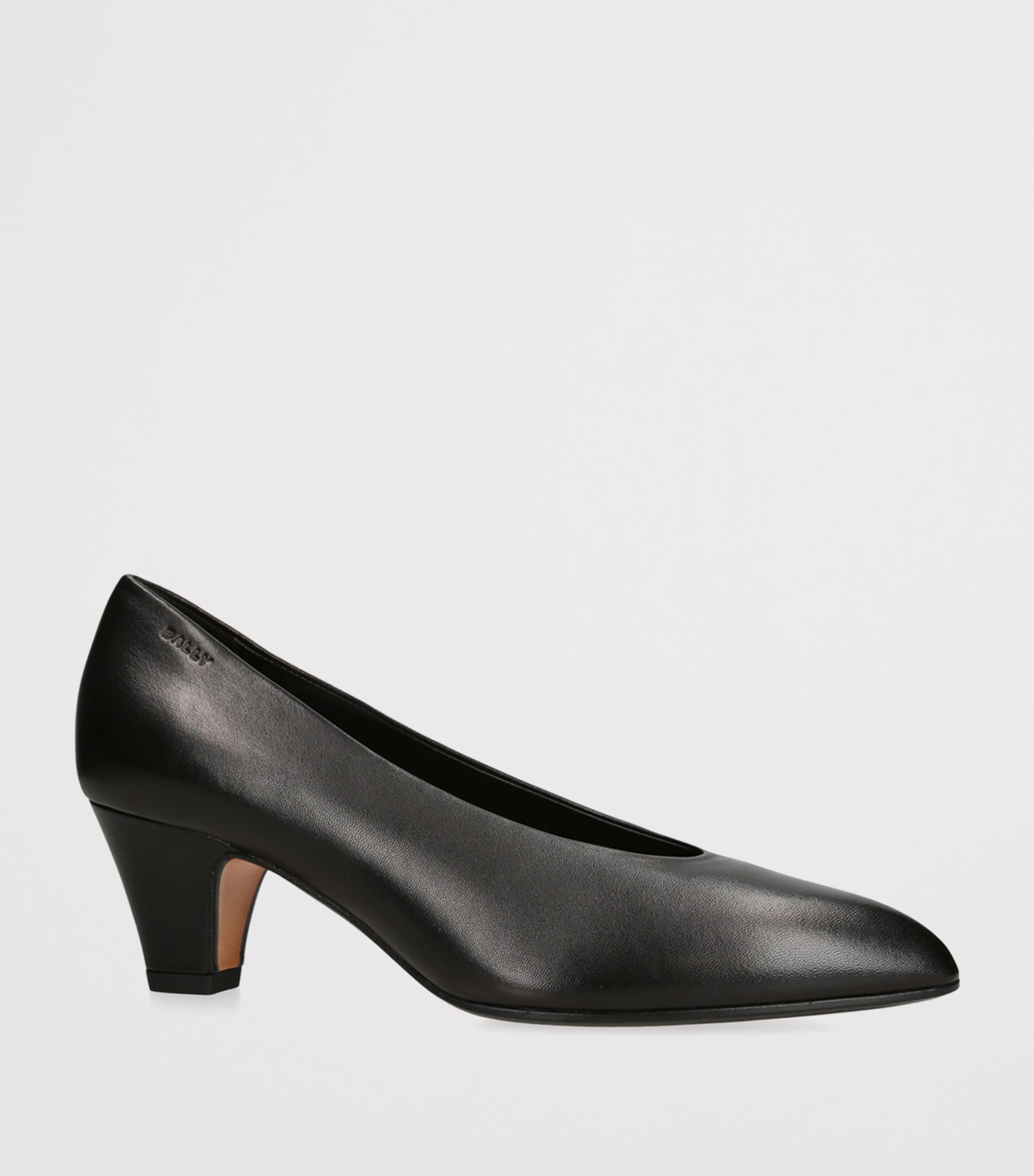 Leather Aline Pumps 55 BLACK Image 3