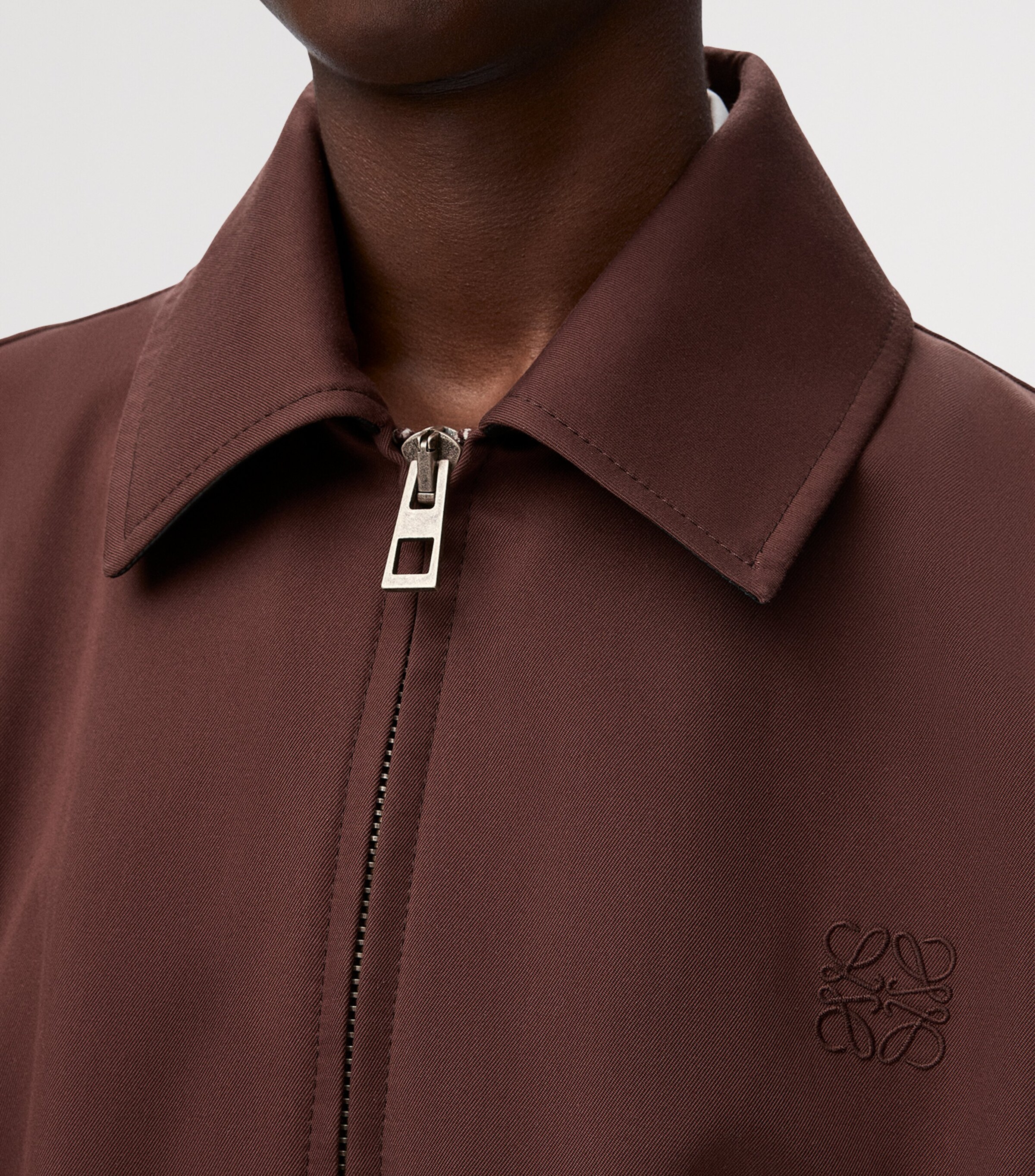 LOEWE Womens Cotton-Silk Buckled Shirt Jacket Coffee Image 5
