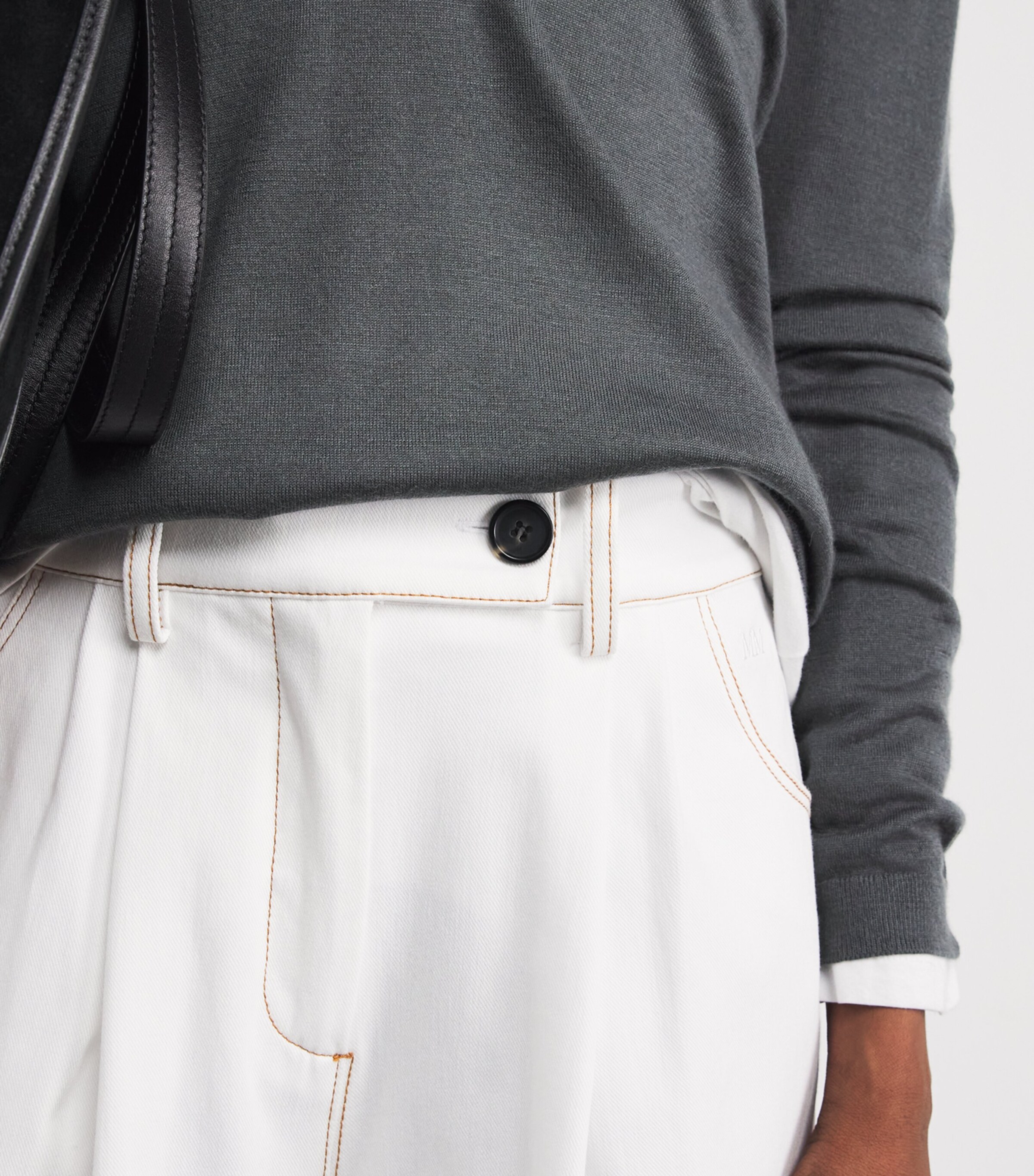 Wool-Cashmere V-Neck Sweater 005 DARK GREY Image 6