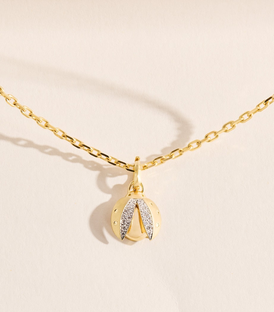 Jade Trau Yellow Gold and Diamond Mini Ladybug Charm Yellow Gold Image 3