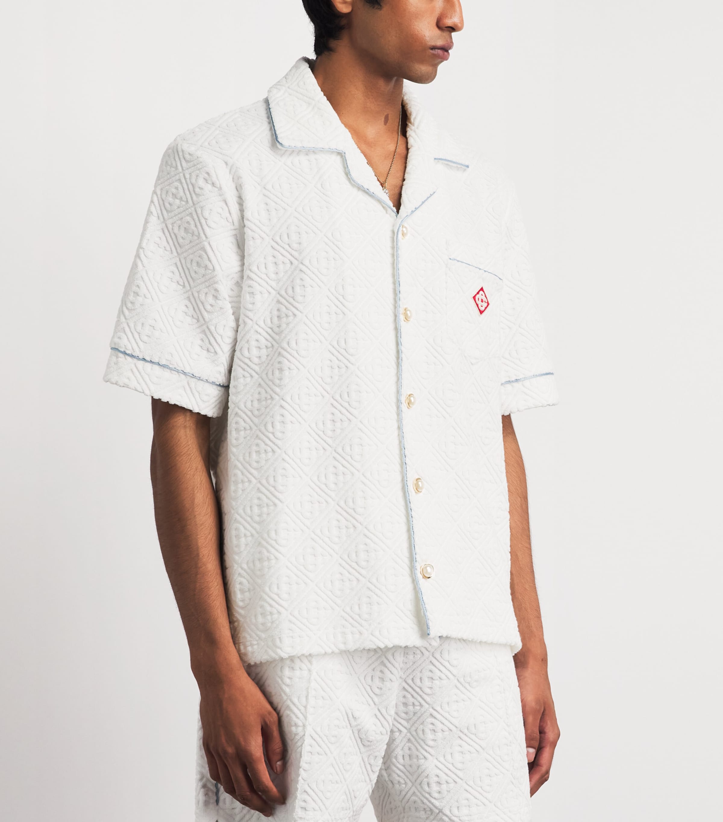 Casablanca Mens Towelling Monogram Shirt White Image 4