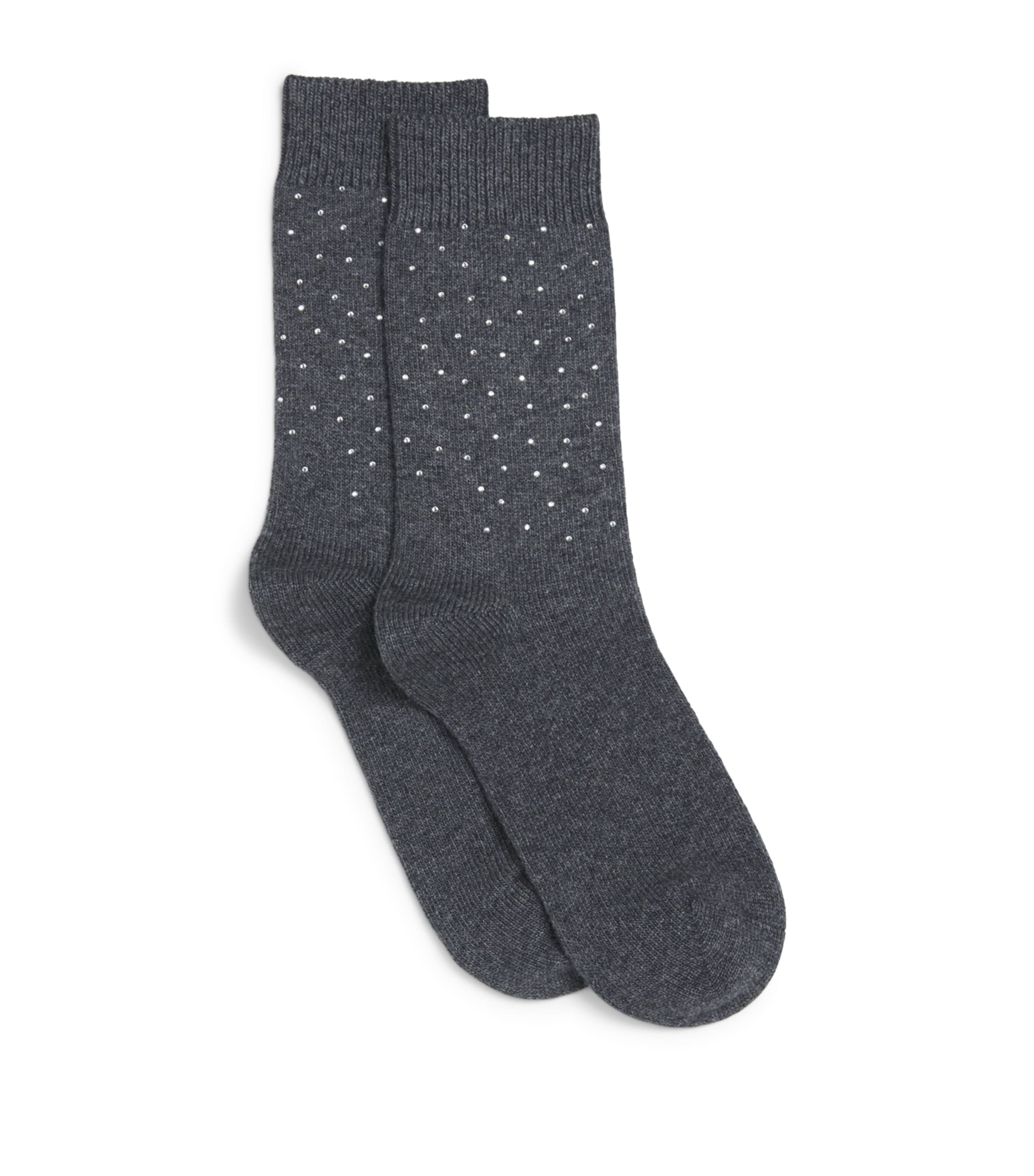 Sandro Embellished Socks In Blue