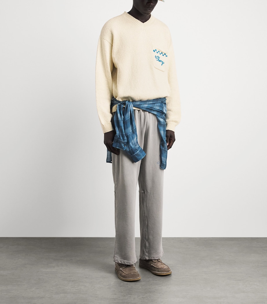 Cherry Los Angeles Mens Cotton Motors Sweater Cream Image 2