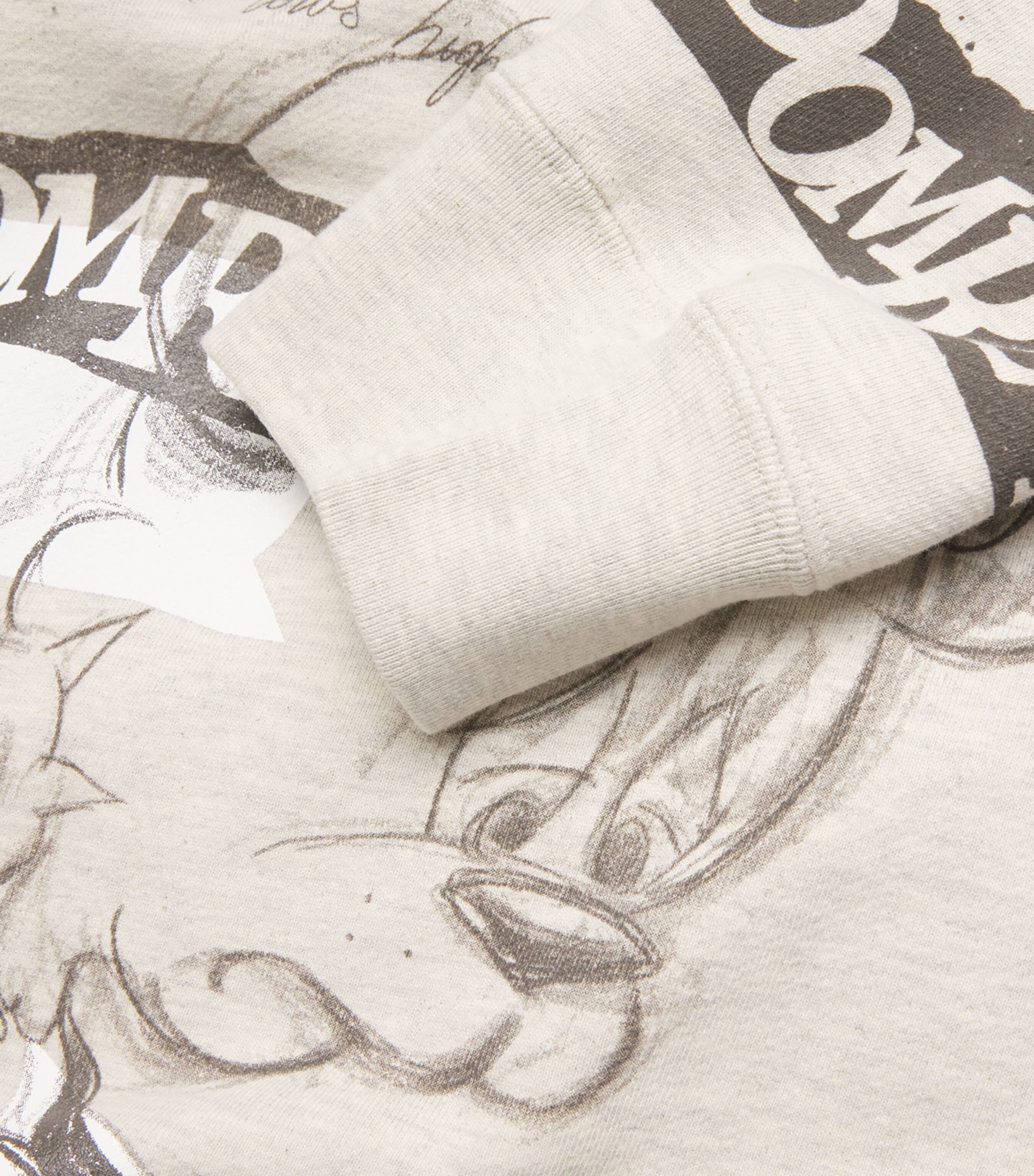 DOMREBEL Mens Cotton Sad Bear Sweatshirt Greige Image 5