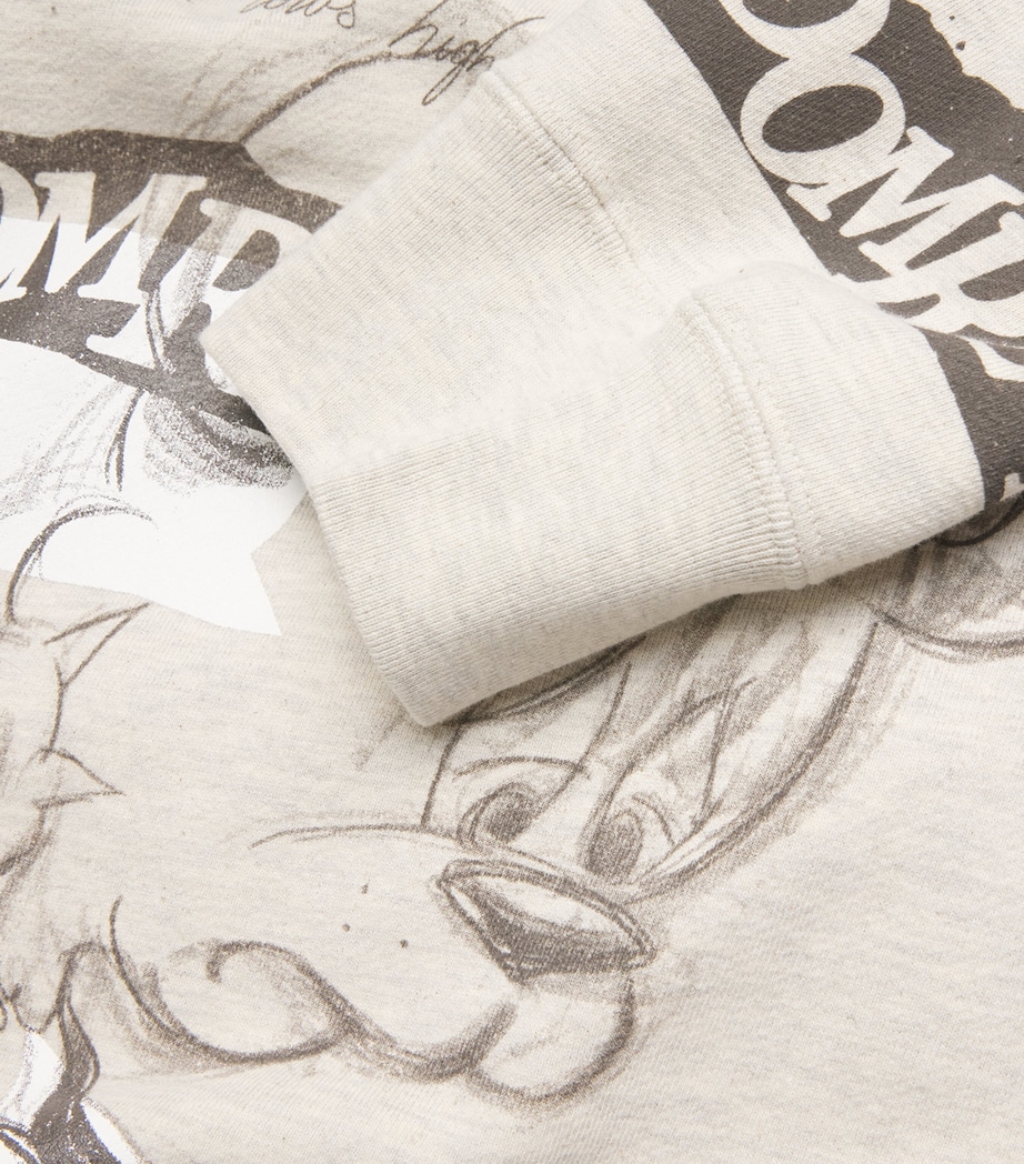 DOMREBEL Mens Cotton Sad Bear Sweatshirt Greige Image 5