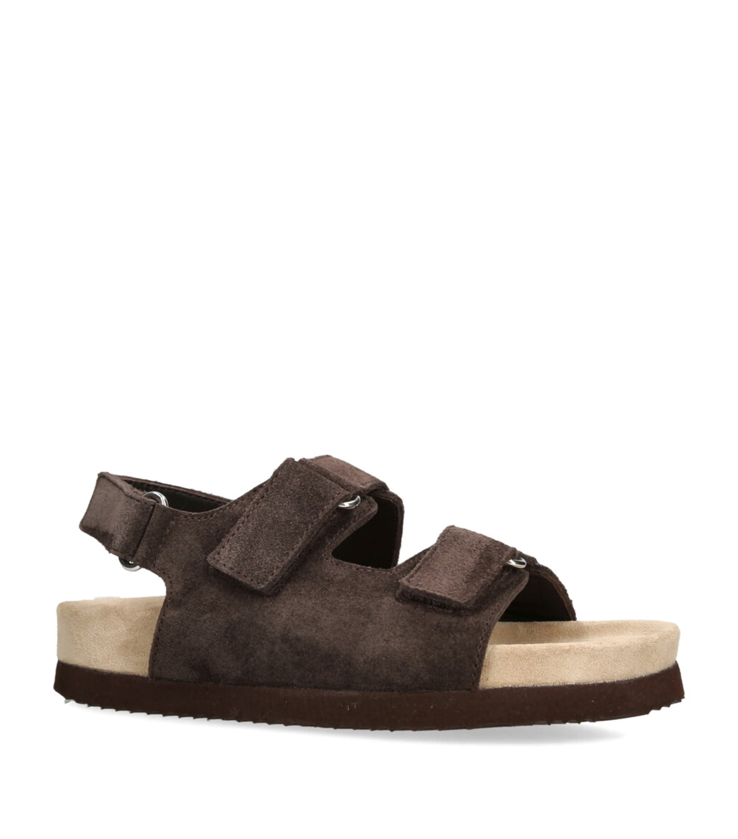 Brunello Cucinelli Kids Suede Sandals Dark Brown Image 3