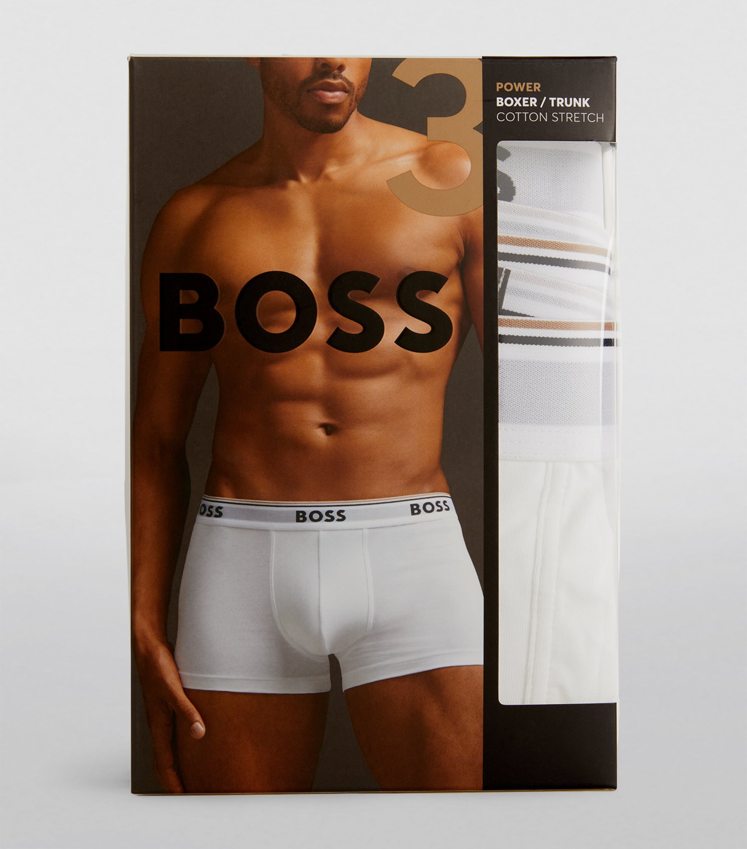 BOSS Mens Stretch-Cotton Power Trunks (Pack of 3) Image 4