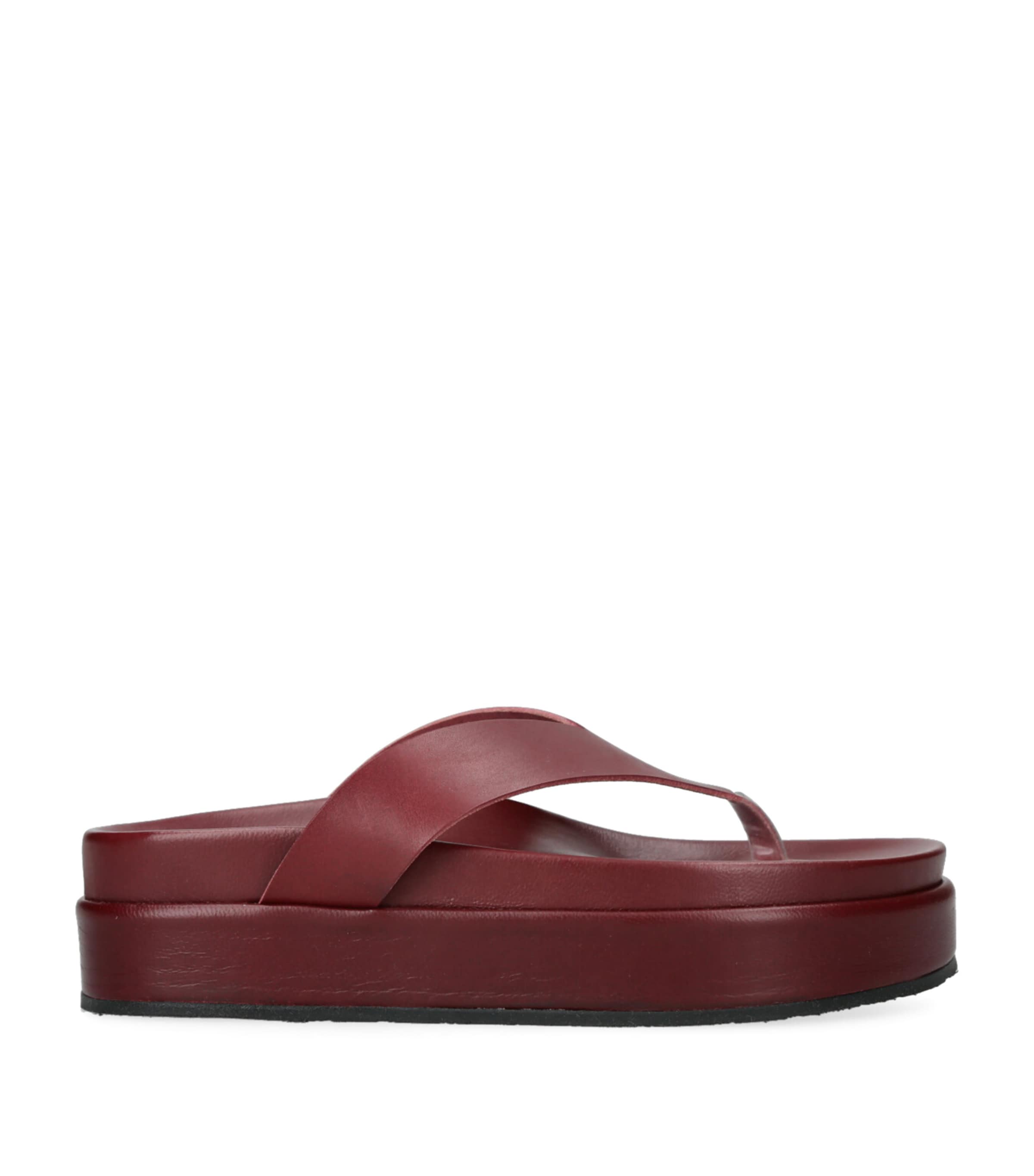 Shop Ancient Greek Sandals Leather Charys 2 Flatform Sandals 35 In Burgundy