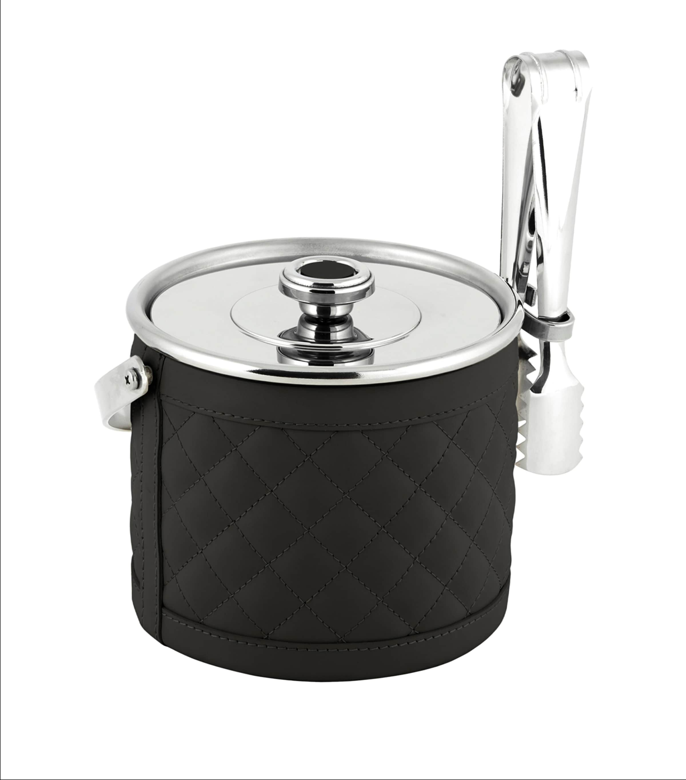 Shop Riviere Leather Menfi Ice Bucket In Black