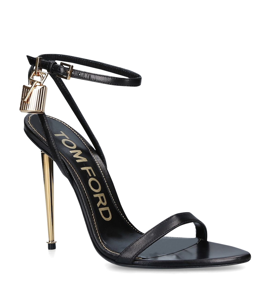 Leather Padlock Sandal 105 BLACK Image 6