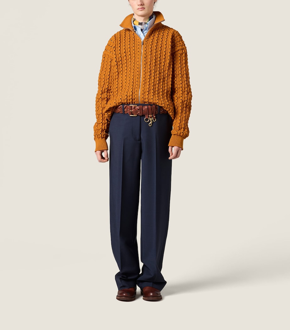 Miu Miu Womens Technical Zip-Up Cardigan Image 2