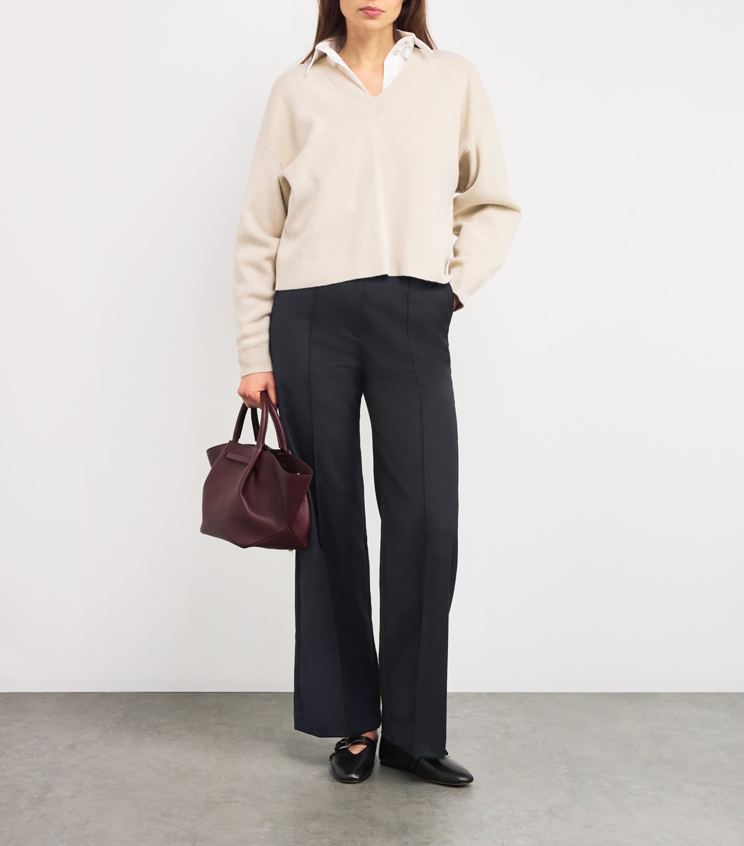 Wool-Blend Tailored Trousers NAVY Image 2