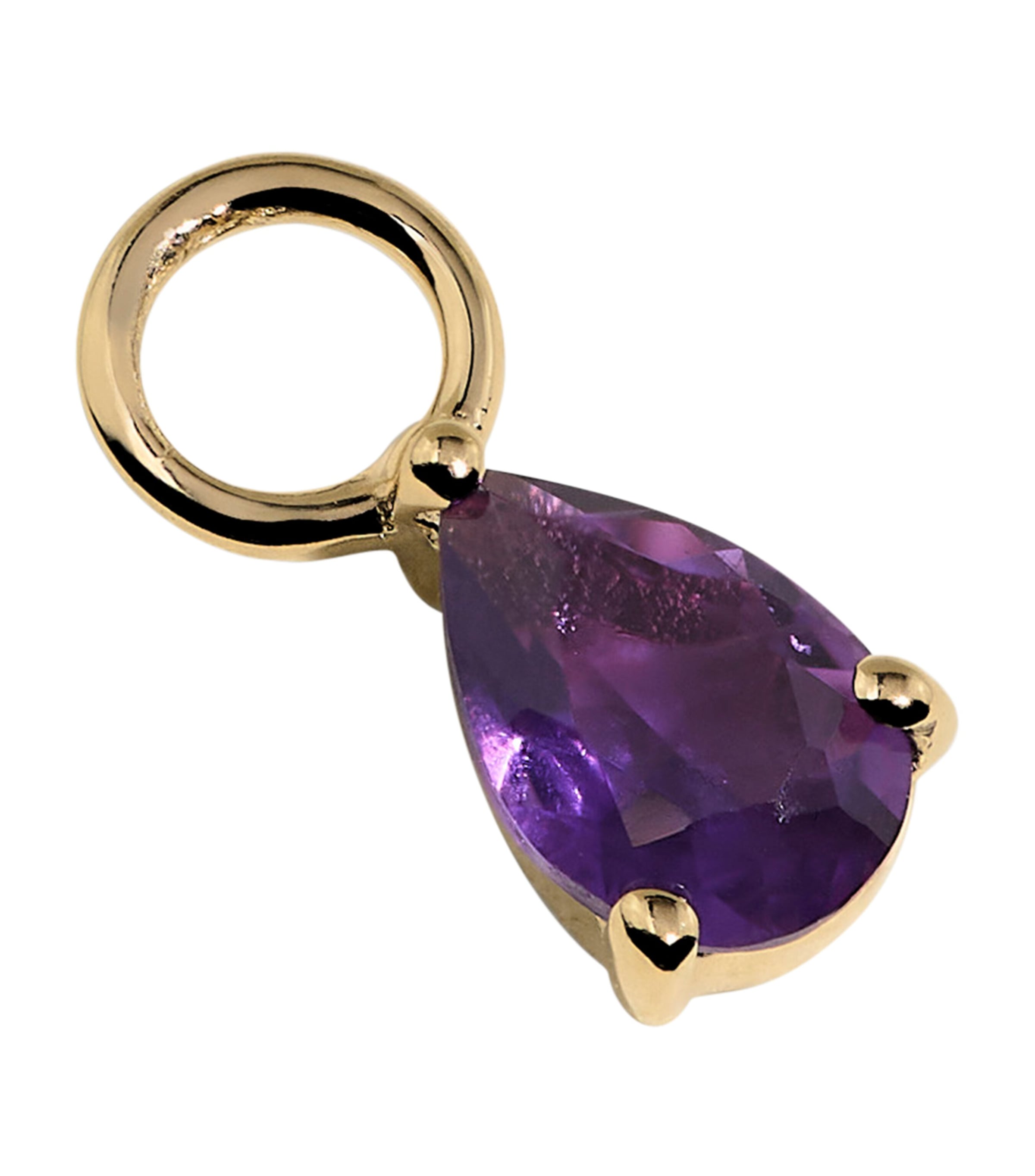 Astrid & Miyu Yellow Gold and Amethyst February Birthstone Charm Gold Image 1