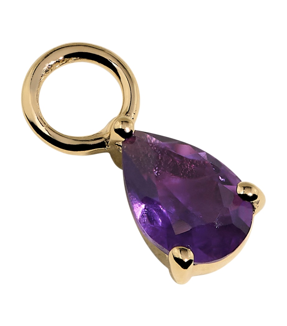 Astrid & Miyu Yellow Gold and Amethyst February Birthstone Charm Gold Image 1