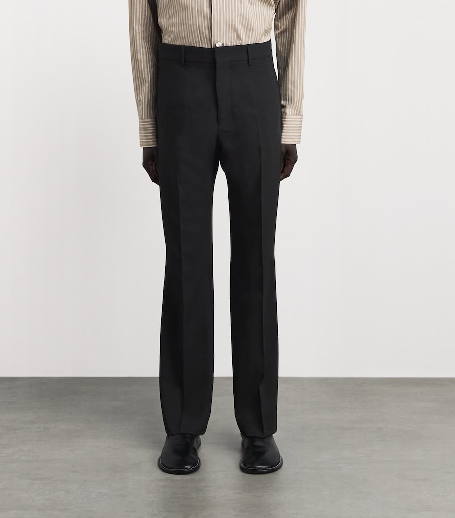 AMI Paris Mens Virgin Wool Straight Trousers Noir Image 4