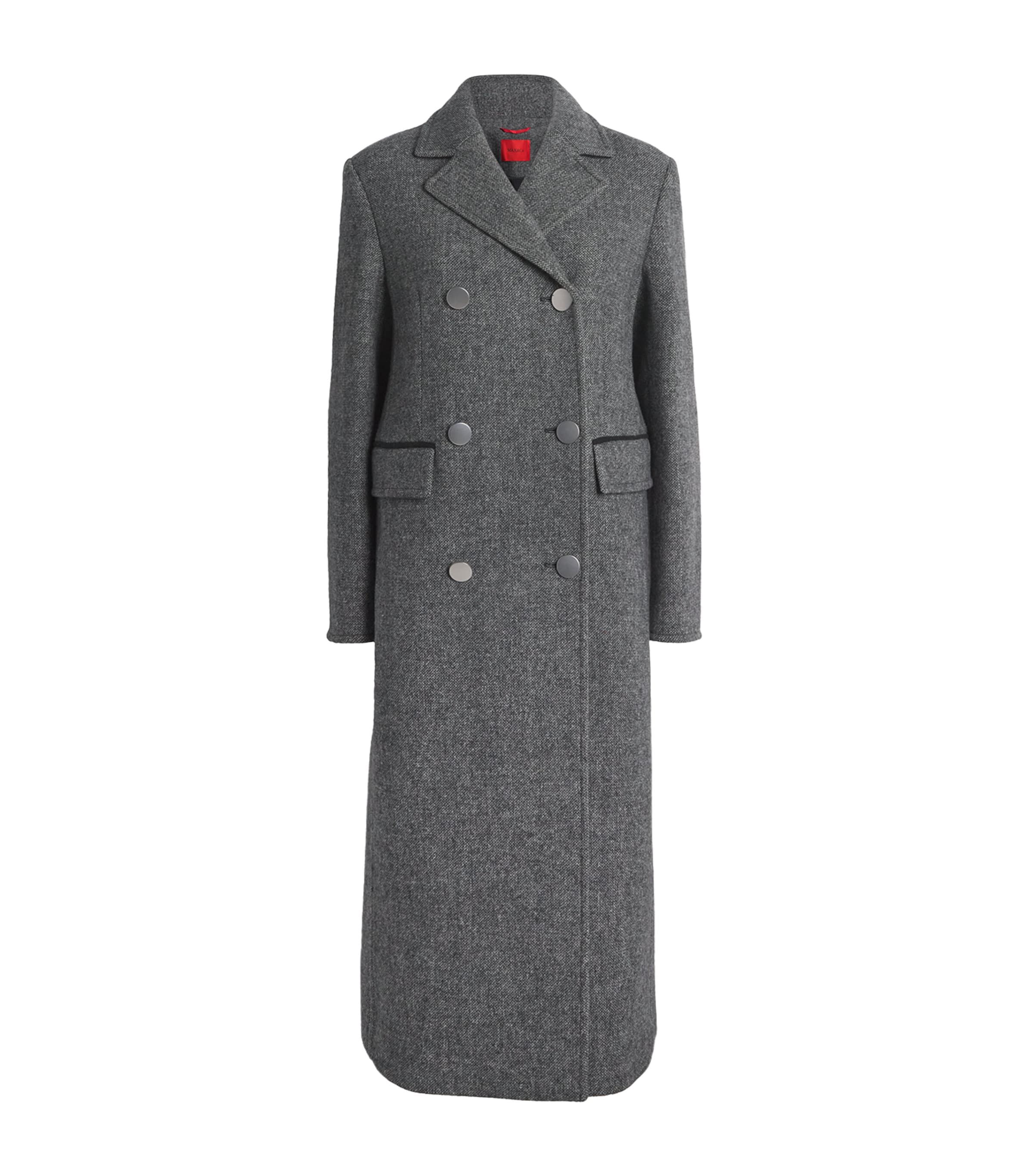 Max & Co Wool Double-breasted Coat In Gray