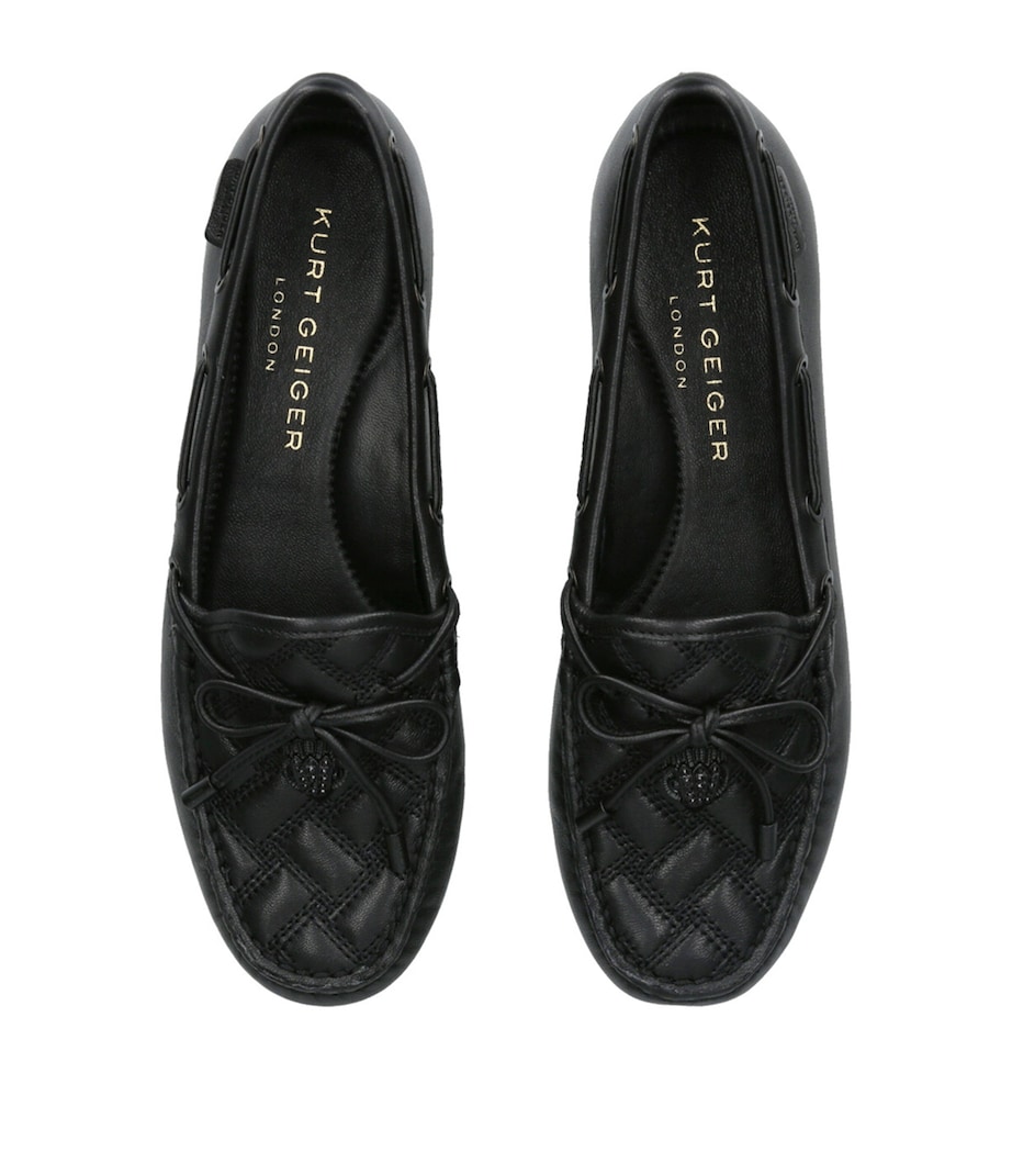 Kurt Geiger London Leather Quilted Eagle Moccasins Black Image 4