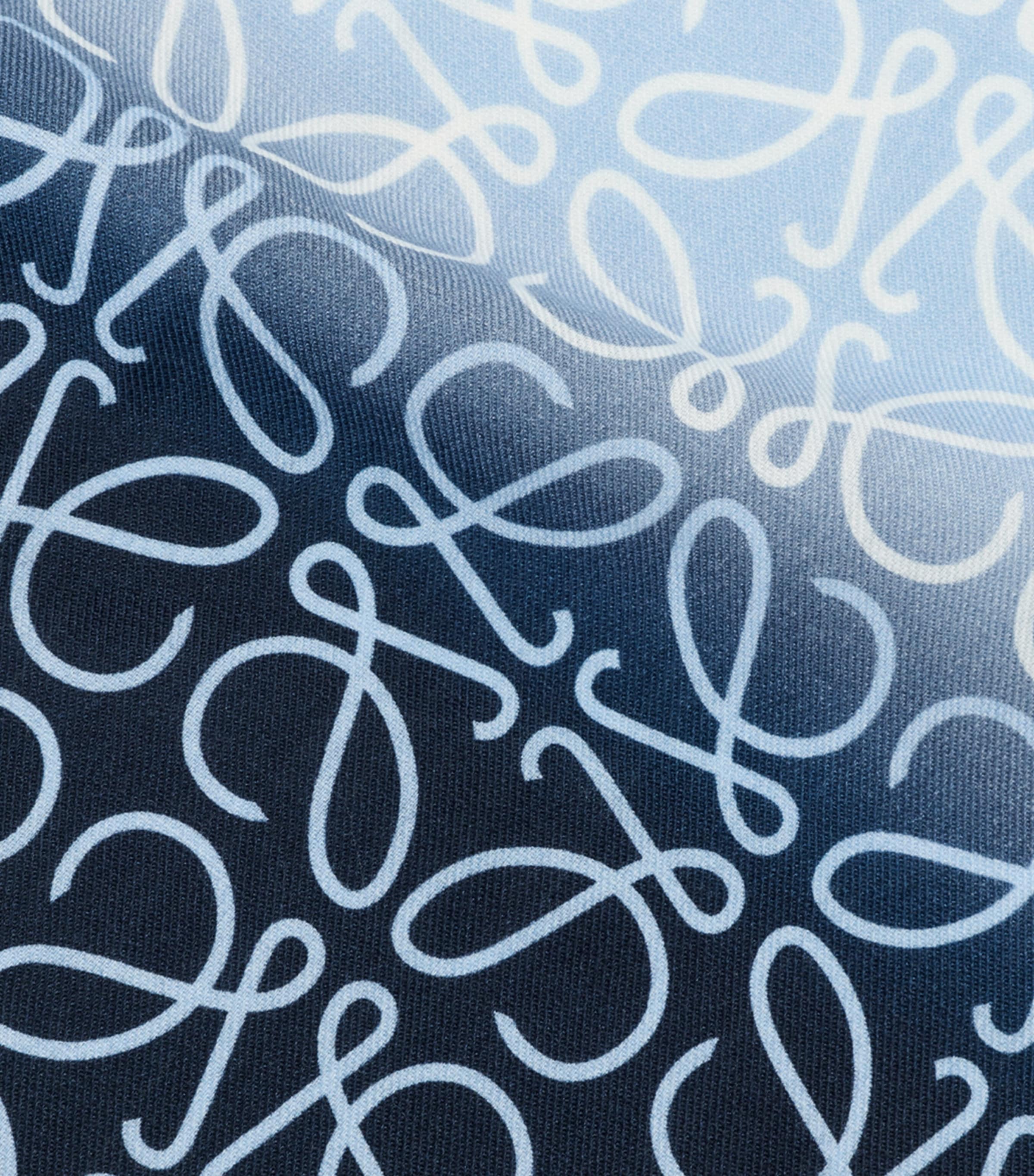LOEWE Wool-Silk-Cashmere Anagram Scarf Light Blue/dark Blue Image 3