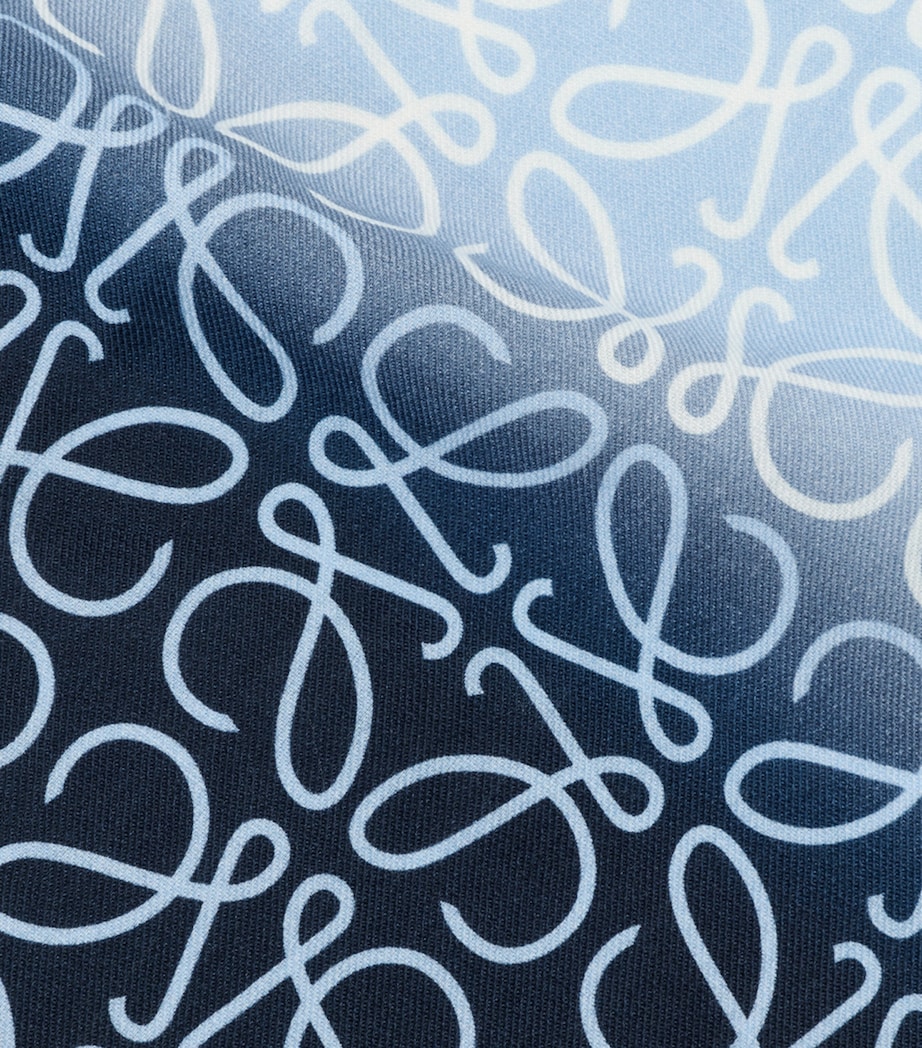 LOEWE Wool-Silk-Cashmere Anagram Scarf Light Blue/dark Blue Image 3