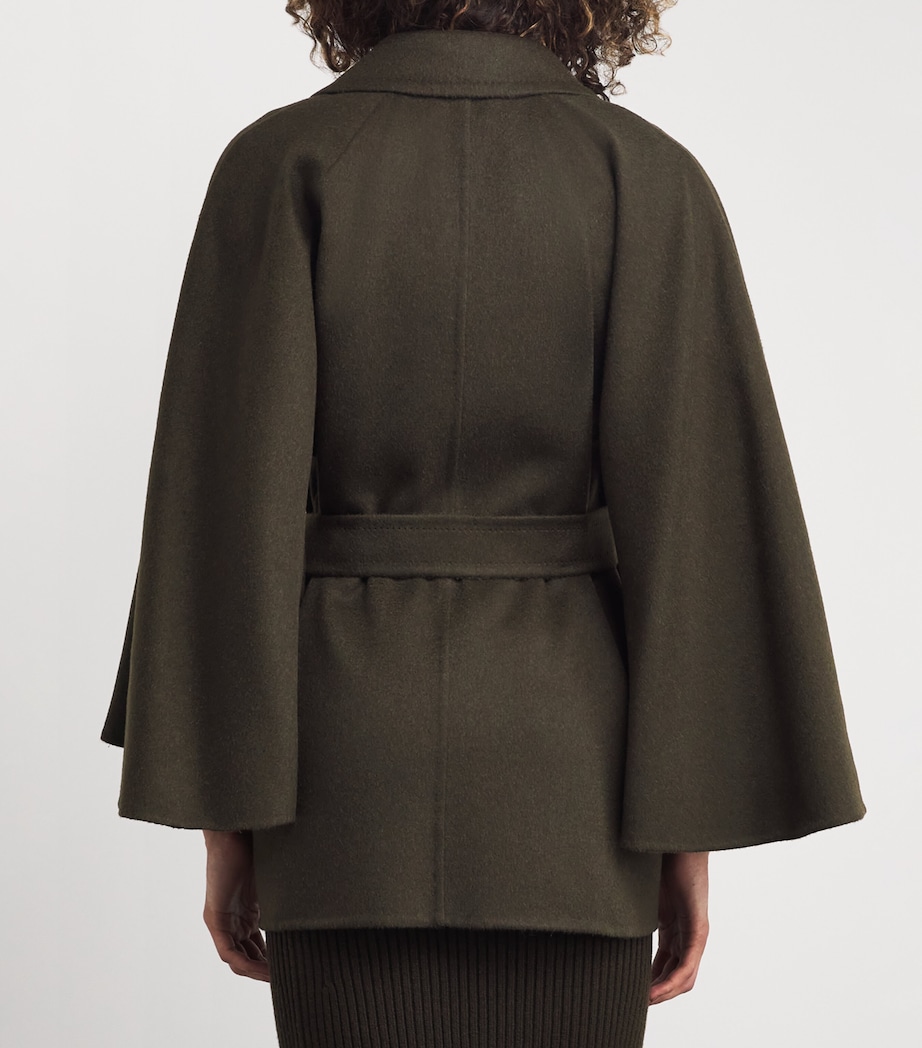 Camel-Wool Belted Coat MOSS GREEN Image 4