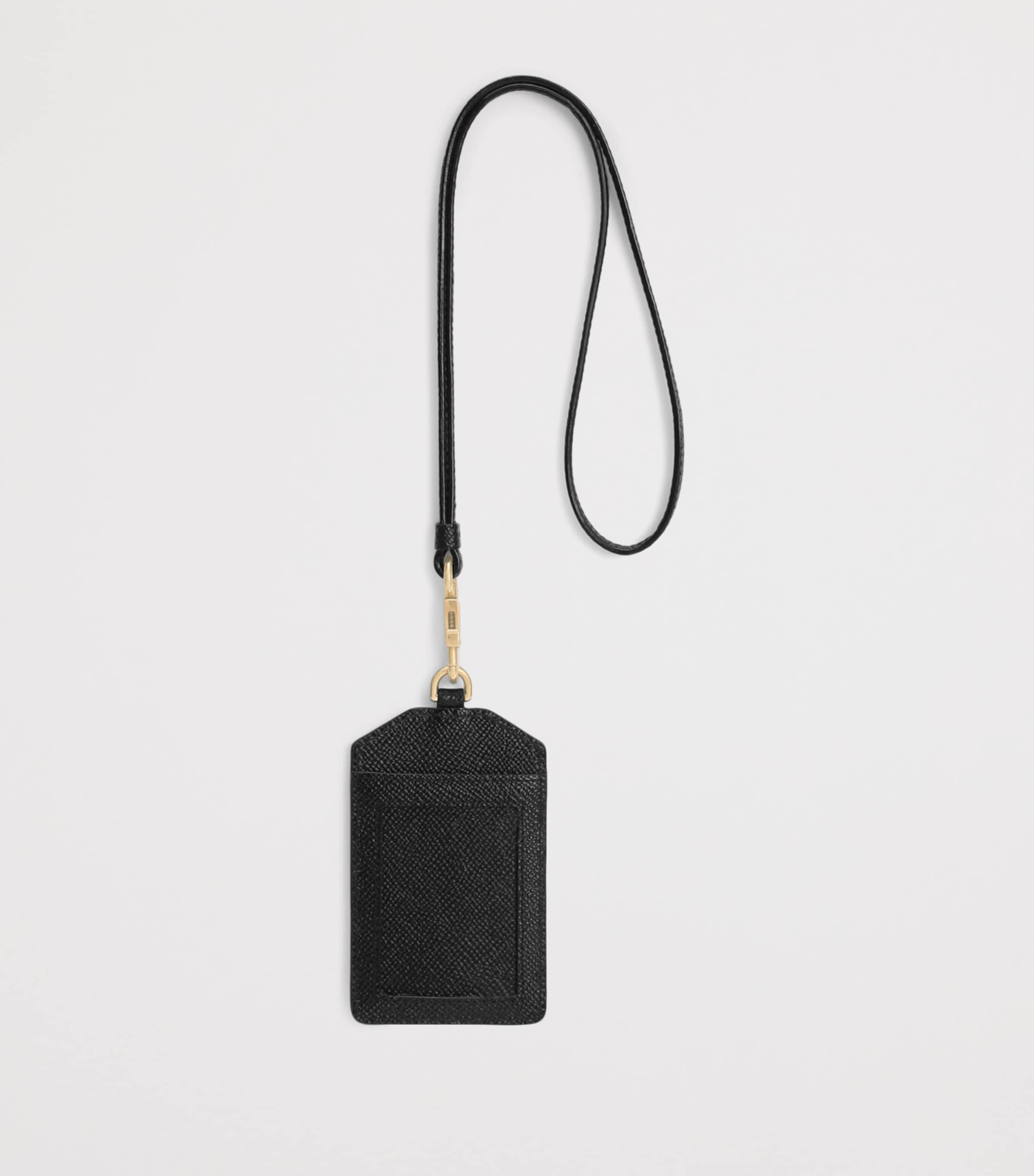Dolce&Gabbana Leather Tag Keyring Black Image 2