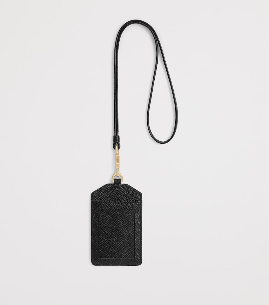 Dolce&Gabbana Leather Tag Keyring Black Image 2