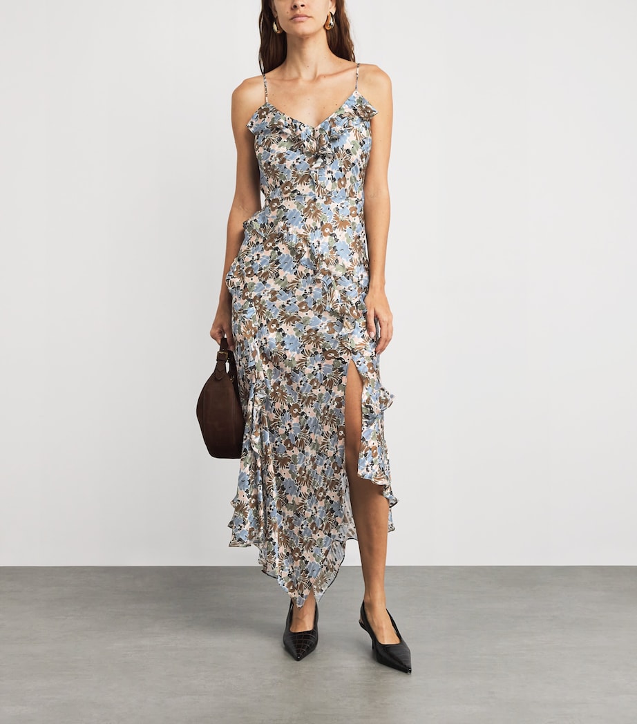 Silk Floral Avenel Midi Dress M0211 LAKE MIST MULT Image 2