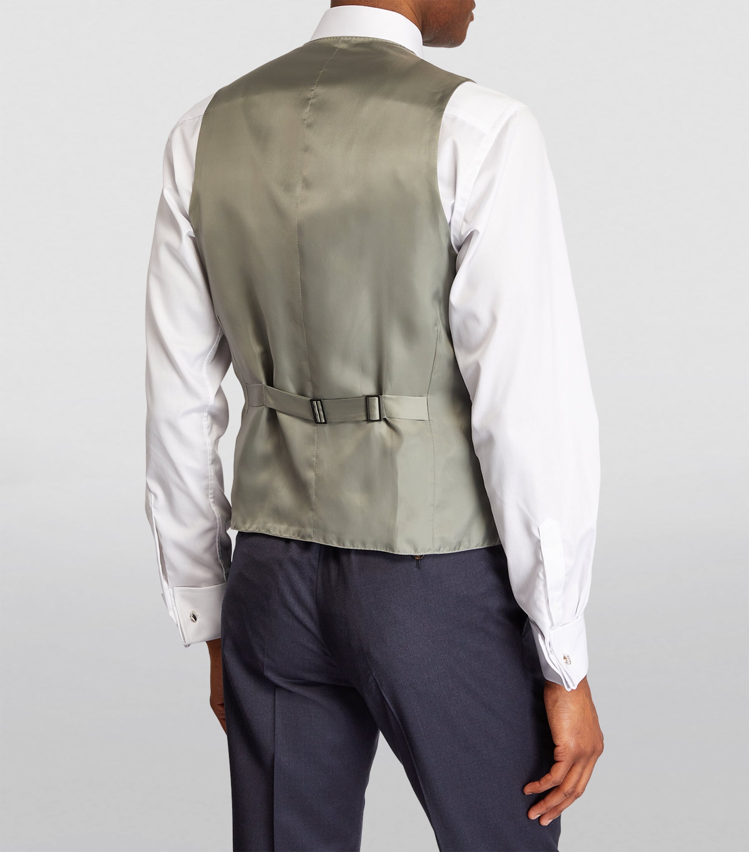 Canali Mens Morning Suit Waistcoat Blue Image 4