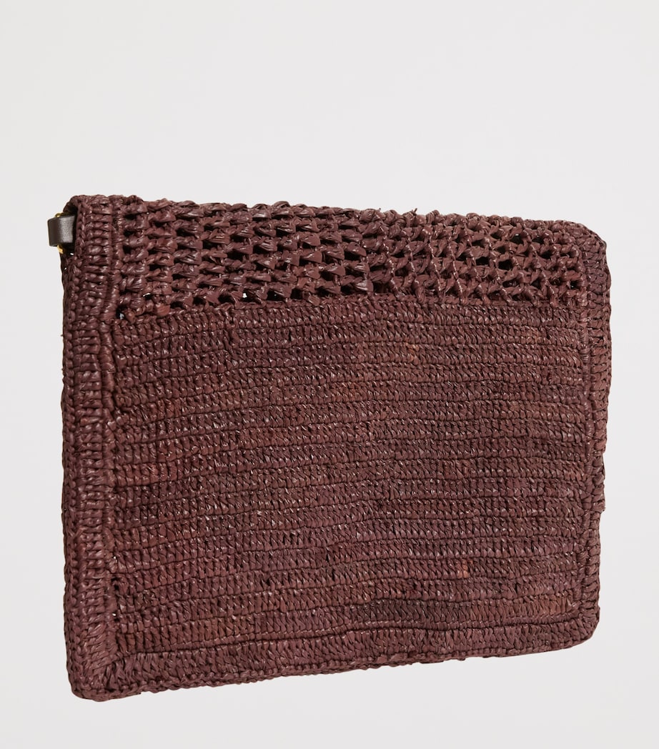 Raffia Summer Banana Shoulder Bag KOHL BROWN Image 3