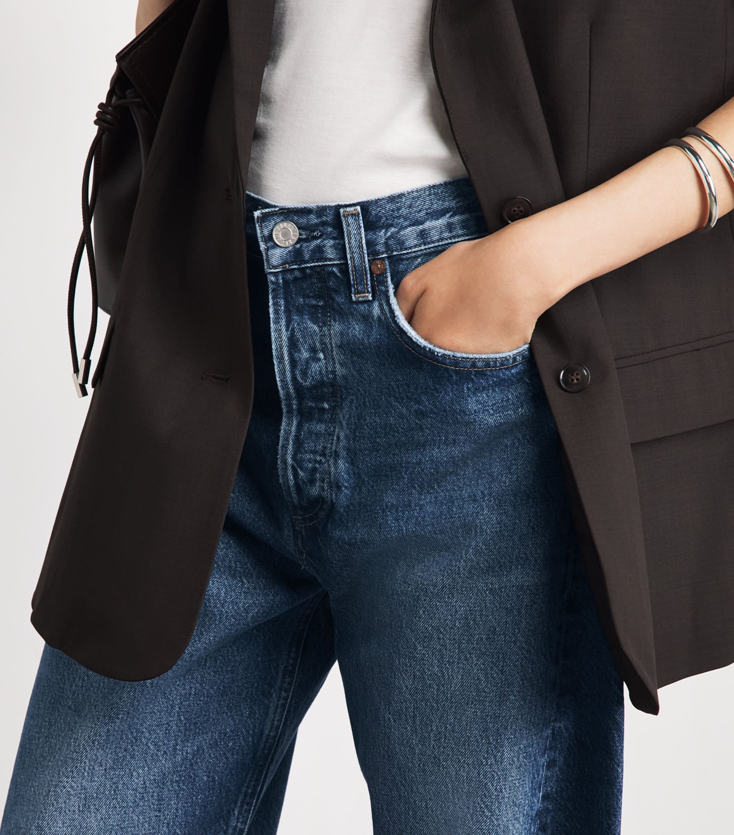 AGOLDE Womens Luna Pierced Tapered Jeans Lgcl Image 3