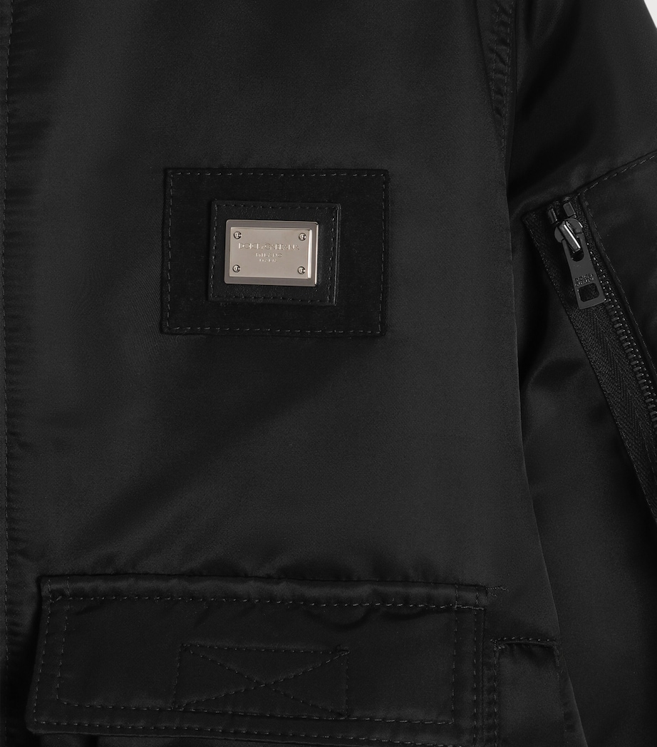 Dolce&Gabbana Kids Logo Bomber Jacket (8-12+ Years) Black Image 3