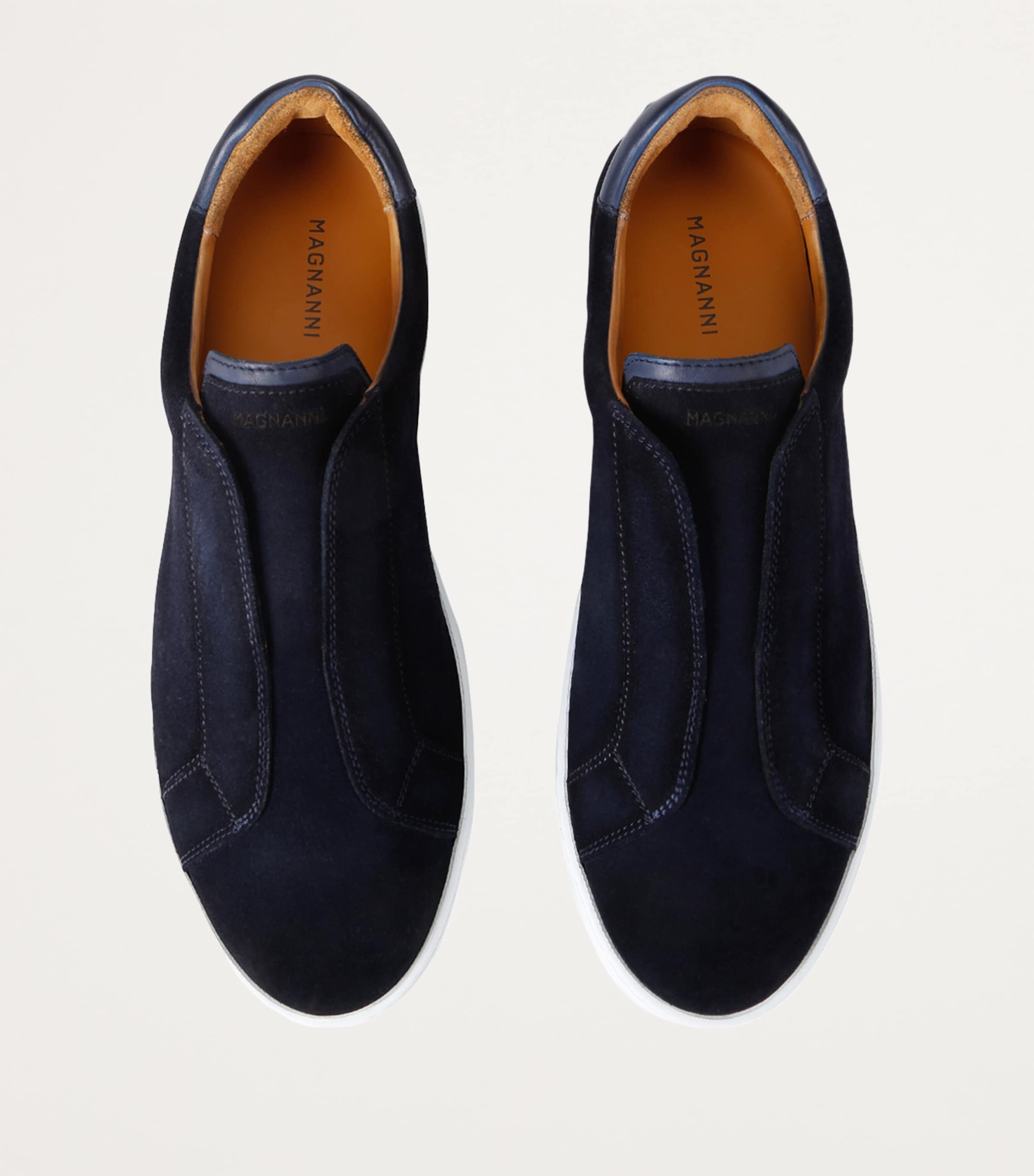 Leather Laceless Sneakers NAVY Image 4