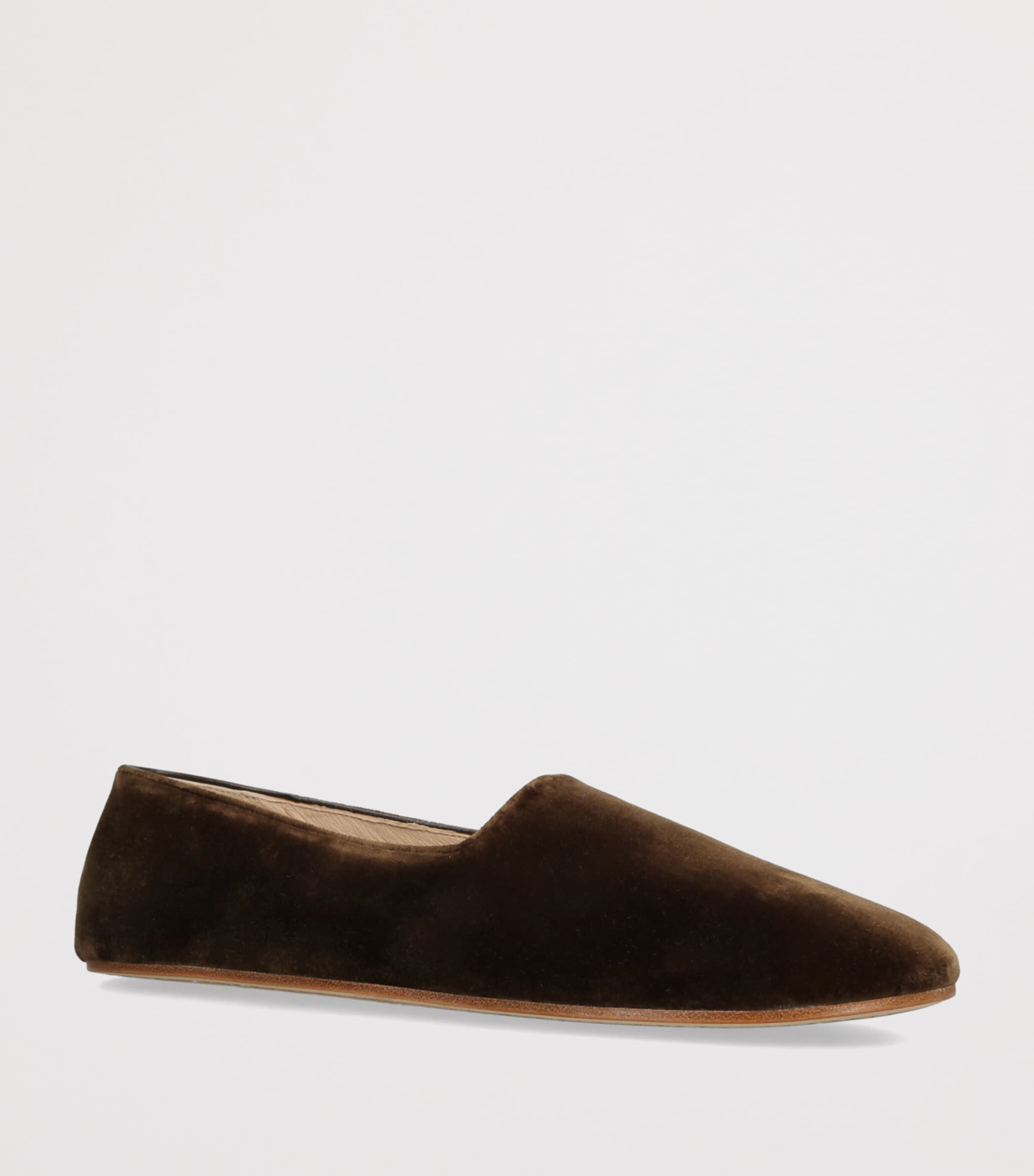 The Row Ponti Velvet Slippers Brown Image 2