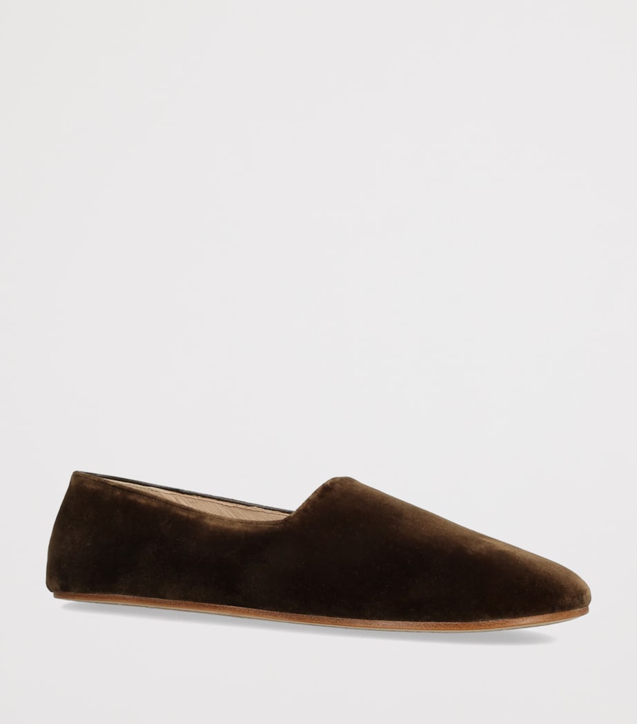 The Row Ponti Velvet Slippers Brown Image 2