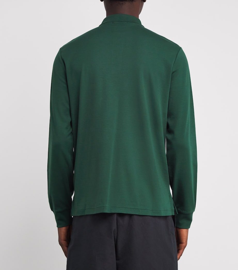 Polo Ralph Lauren Mens Cotton Long-Sleeve Polo Shirt Green Image 4