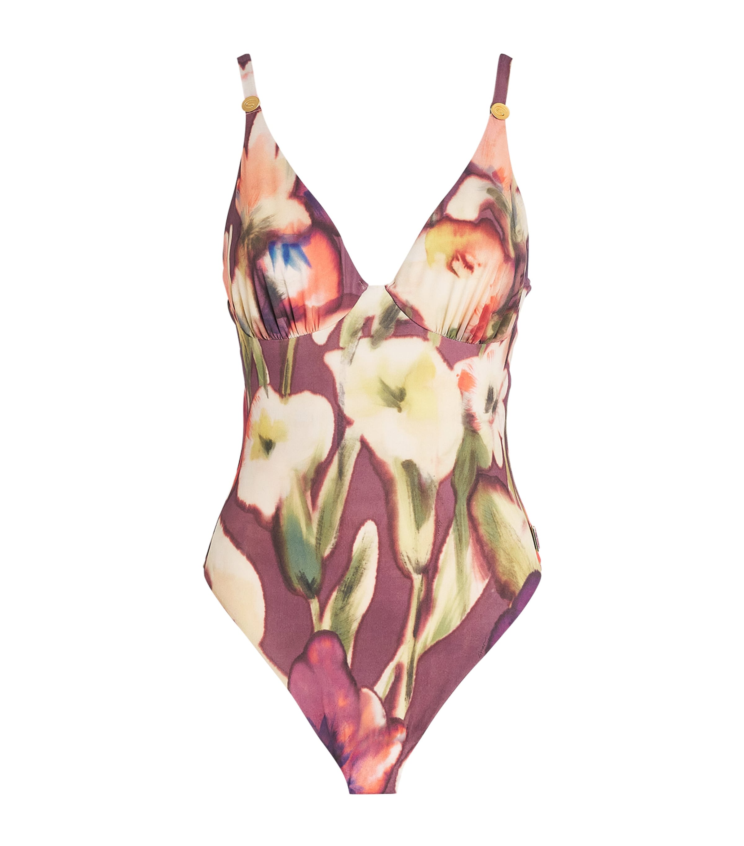 Floral V-Neck Swimsuit 952 MAGNOLIA Image 1