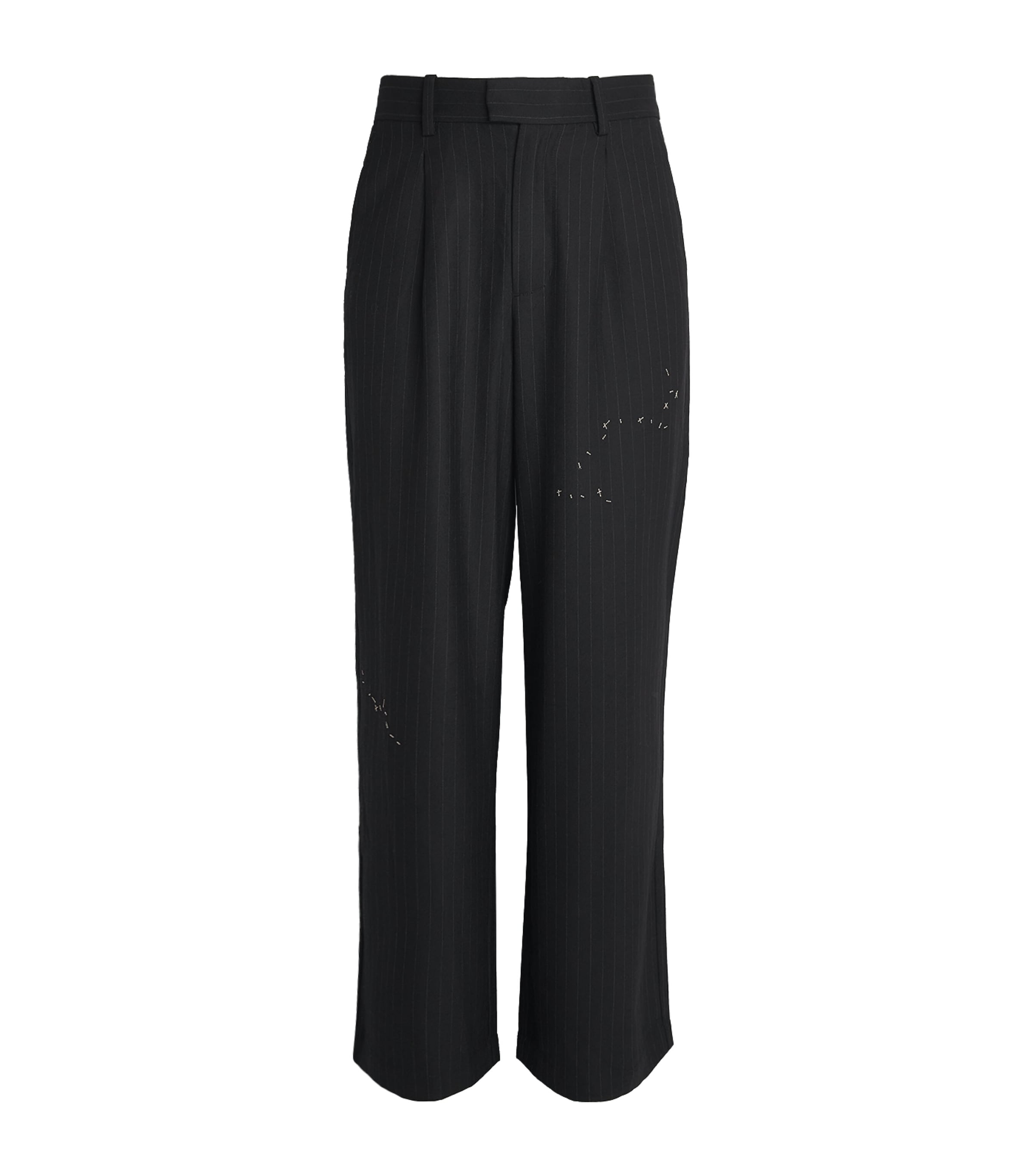 DOMREBEL Mens Pinstripe Backstage Trousers Black Image 1