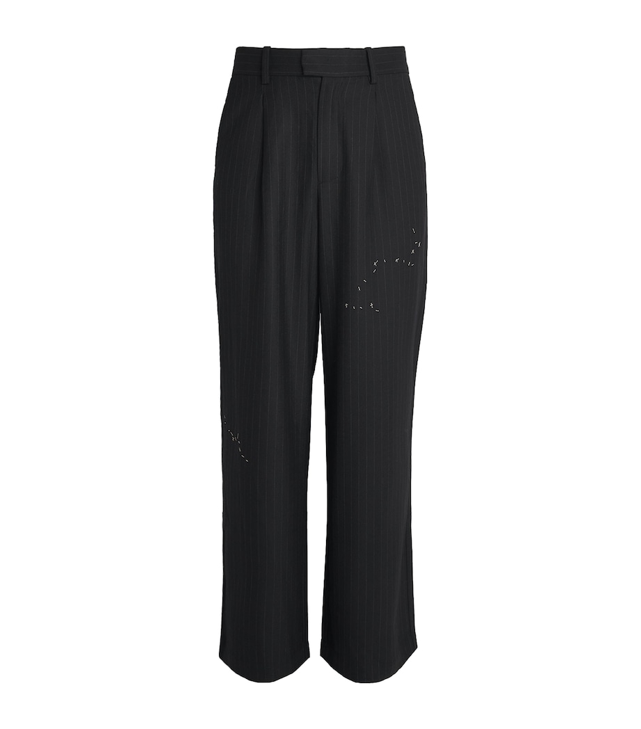 DOMREBEL Mens Pinstripe Backstage Trousers Black Image 1