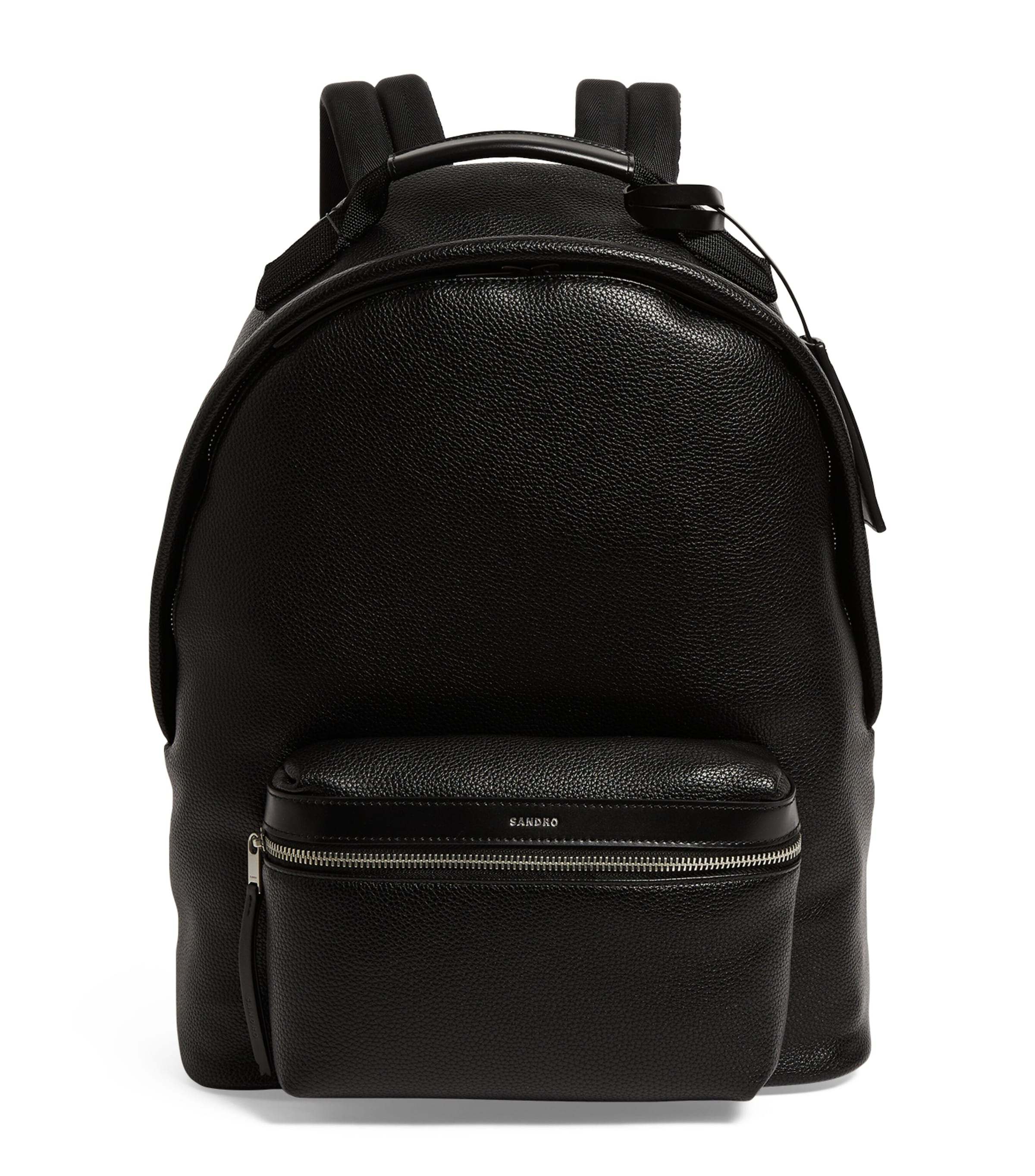 Sandro Leather-trim Backpack In Black