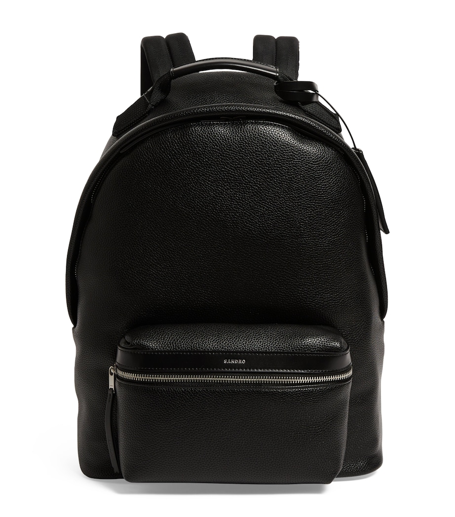 Leather-Trim Backpack BLACK Image 1