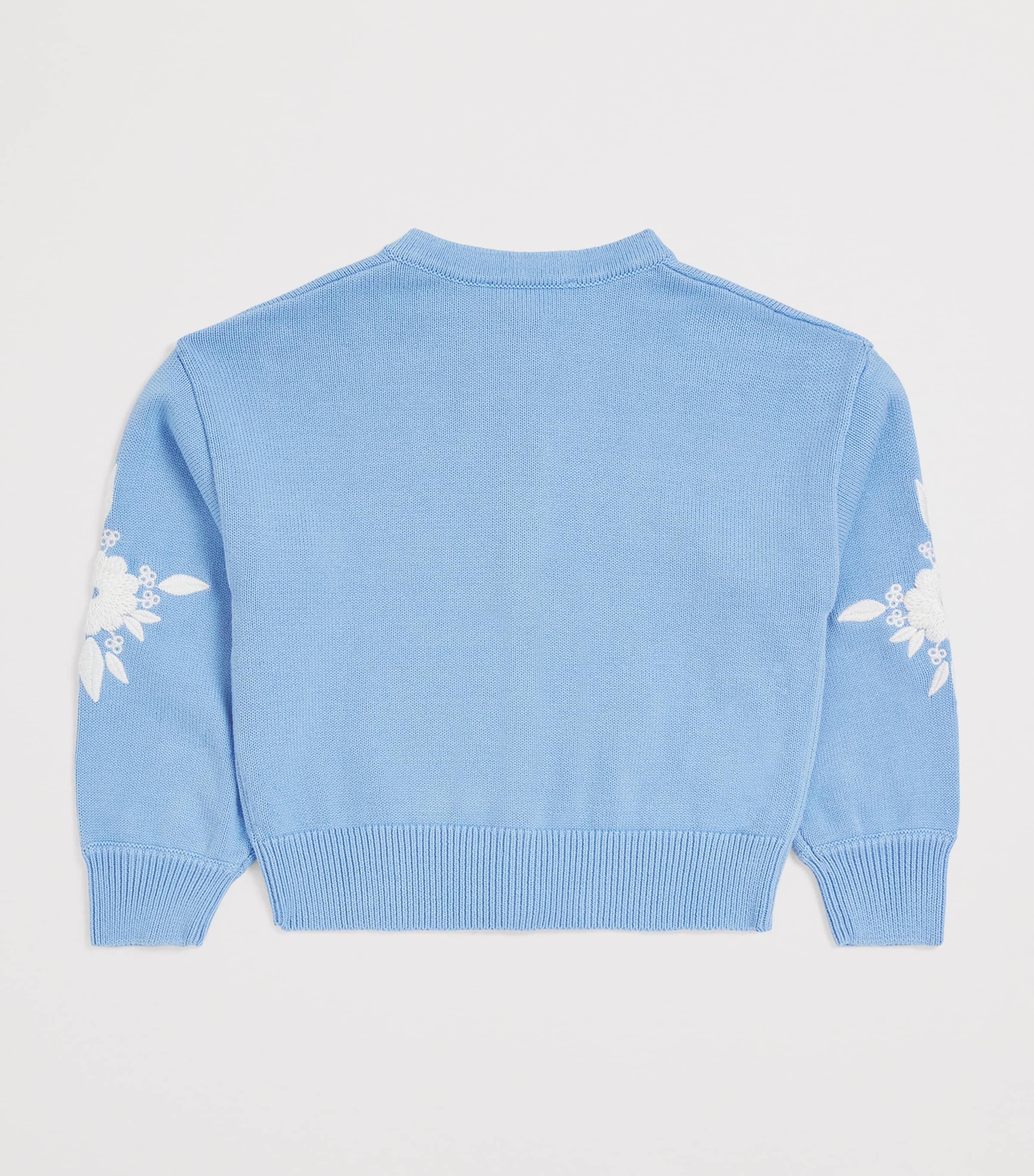 Cotton Embroidered Cardigan (2-12 Years) 43AZUR Image 2