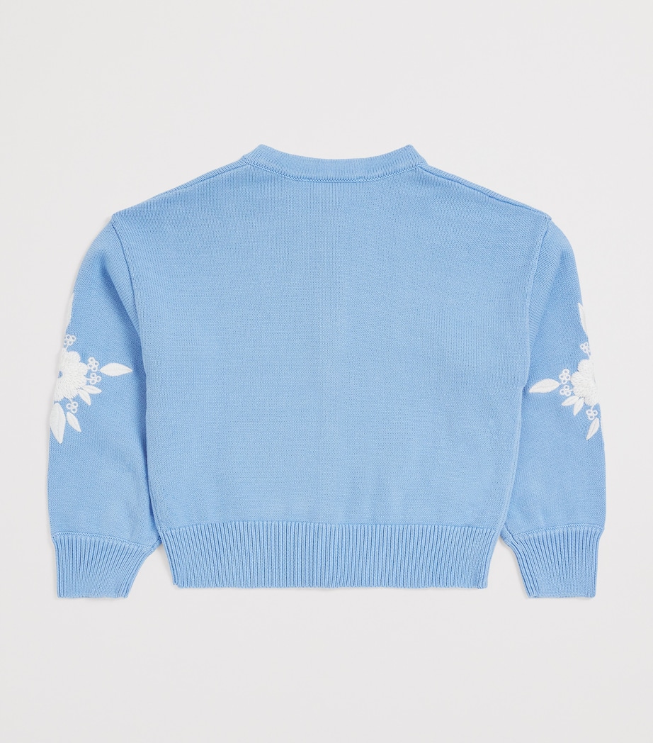 Cotton Embroidered Cardigan (2-12 Years) 43AZUR Image 2