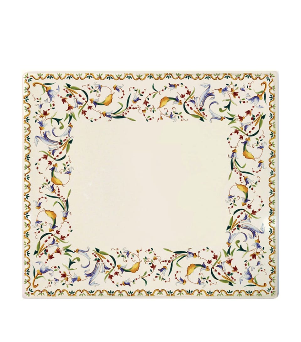 Gien Toscana Square Plate (29.5cm) White, Blue, Yellow