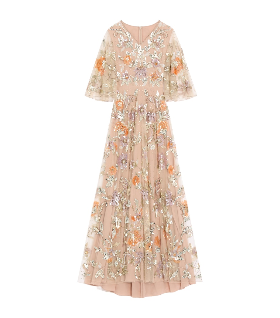 Valentino Womens Tulle Embellished Sequin Gown Image 1